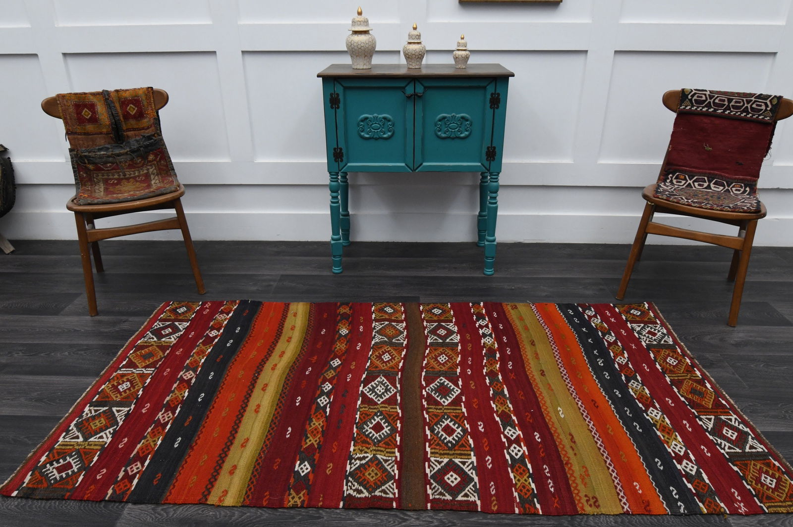 3.3x6.9 ft, TURKISH KILIM Runner, VINTAGE - 2