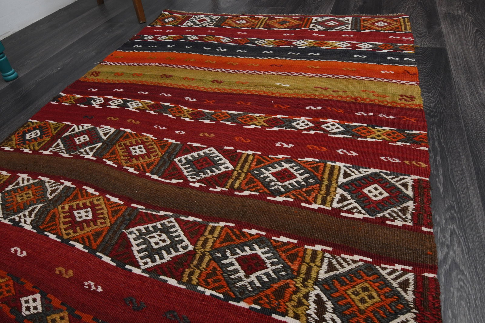 3.3x6.9 ft, TURKISH KILIM Runner, VINTAGE - 4