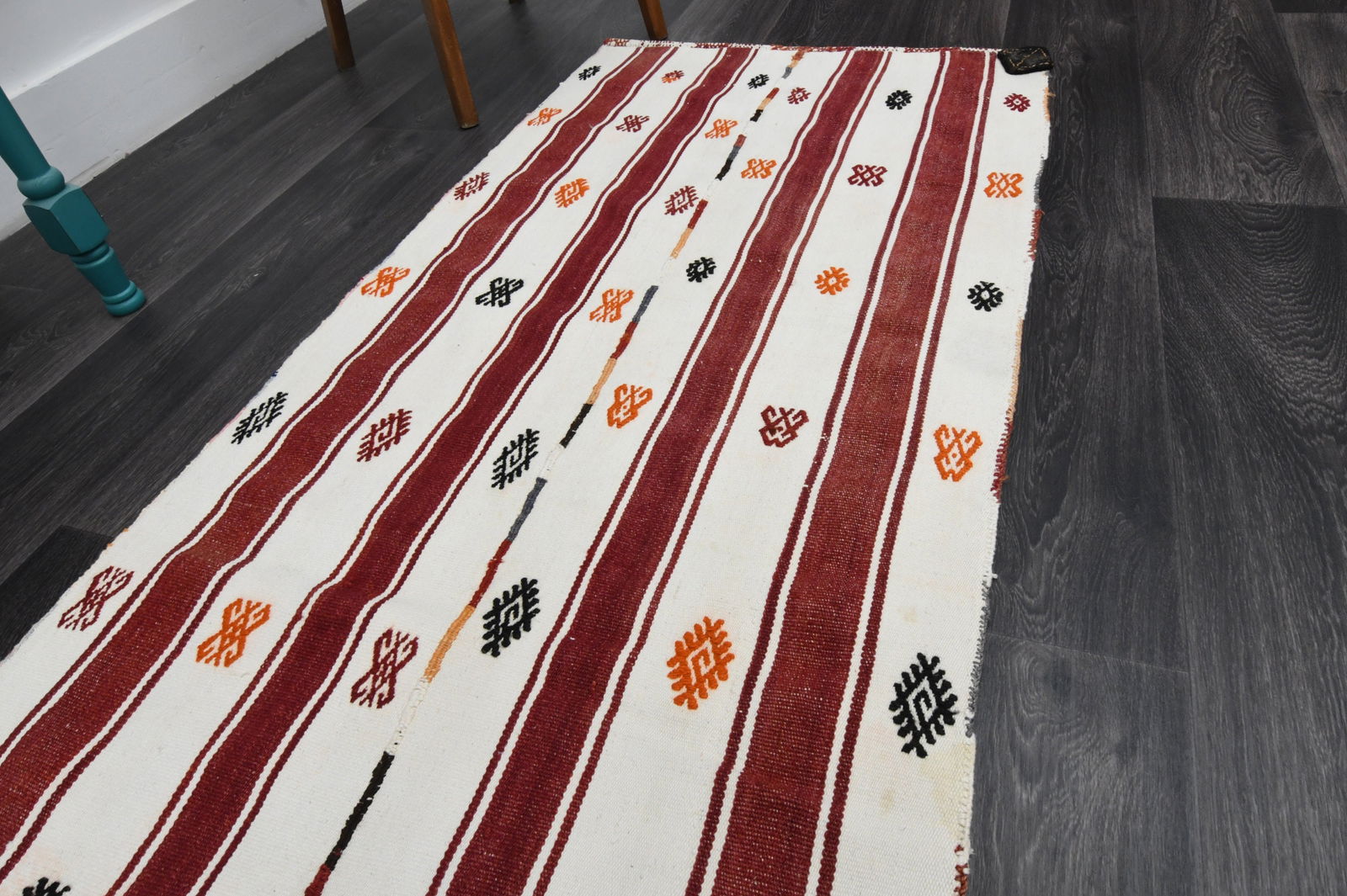 2.6x8 ft, TURKISH KILIM Runner - 4