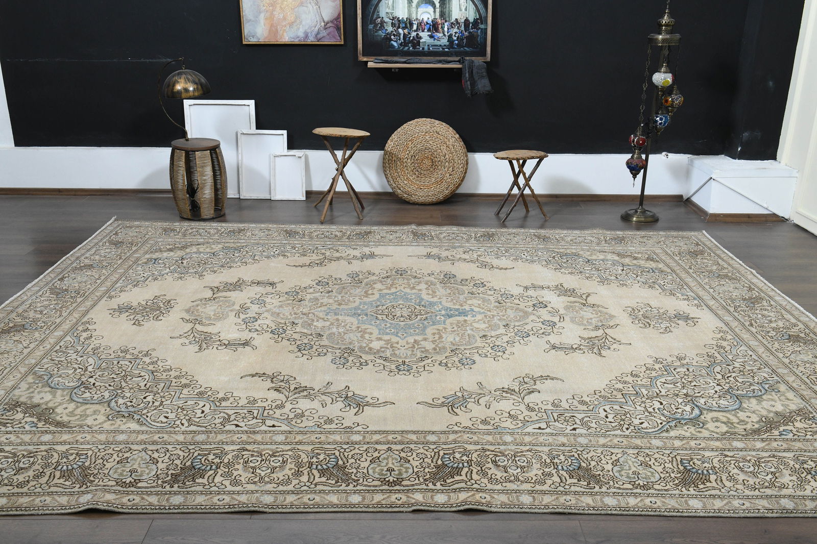 9'4x12'5 ft, BEIGE PERSIAN RUG - 9