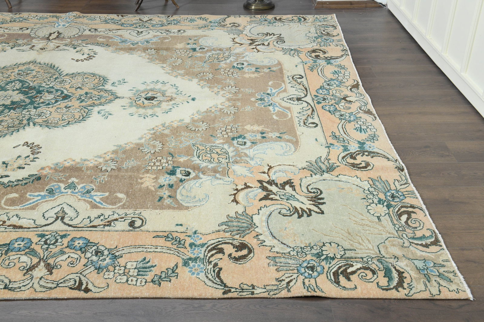 9'7x12'8 ft, BEIGE FLORAL RUG - 6