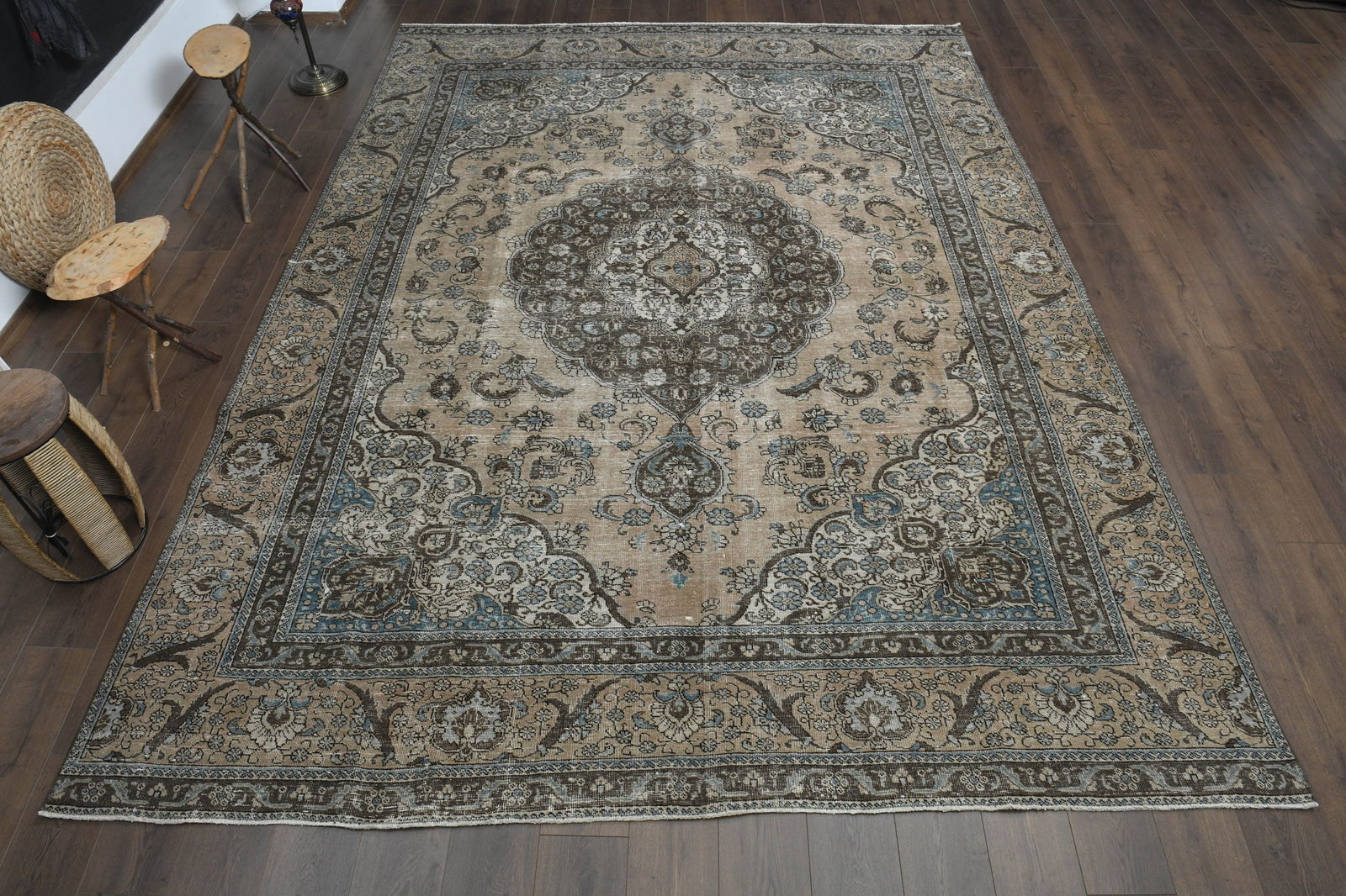 9'1x12'3 ft, VINTAGE TURKISH RUG - 3