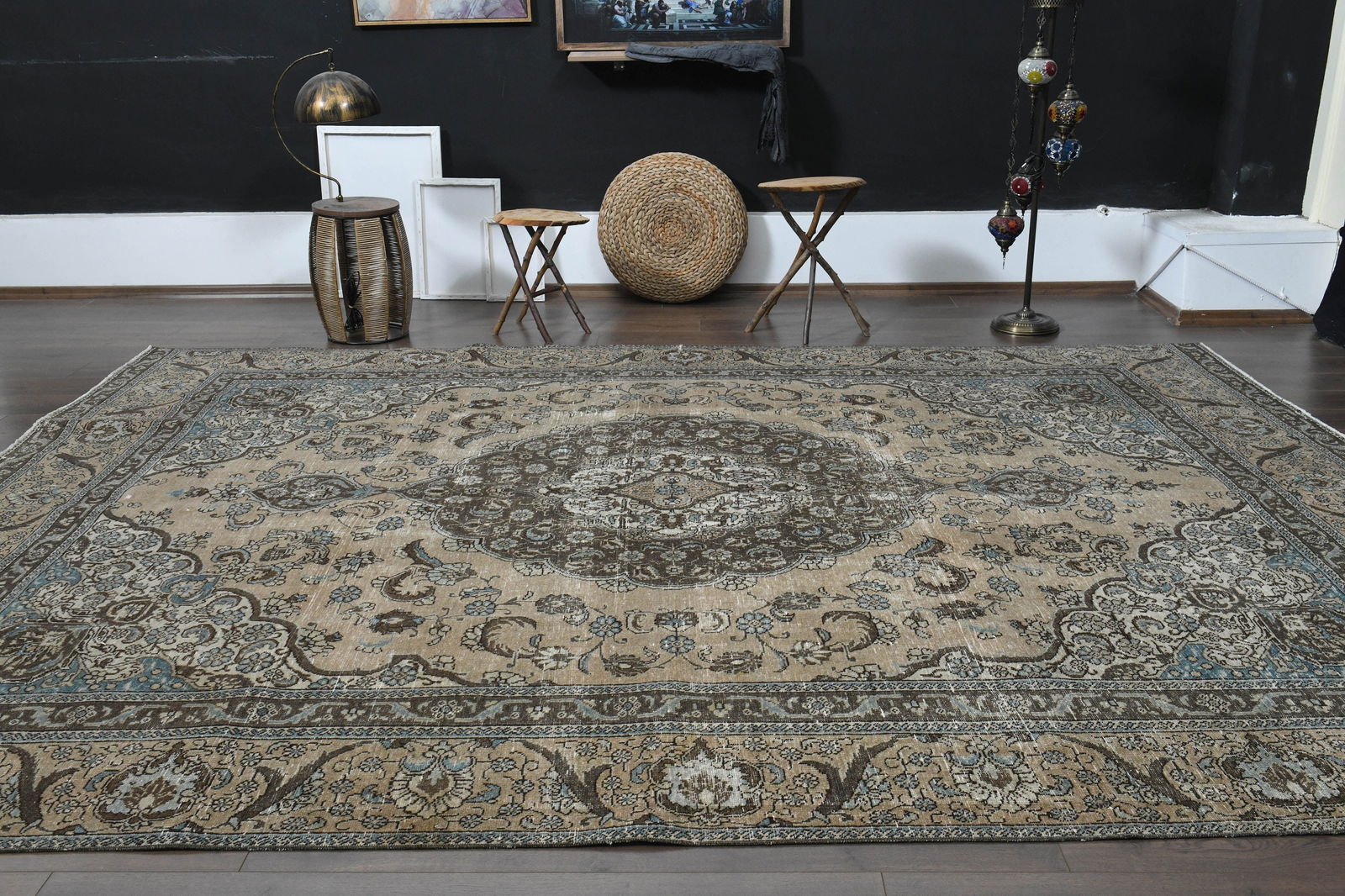 9'1x12'3 ft, VINTAGE TURKISH RUG - 5