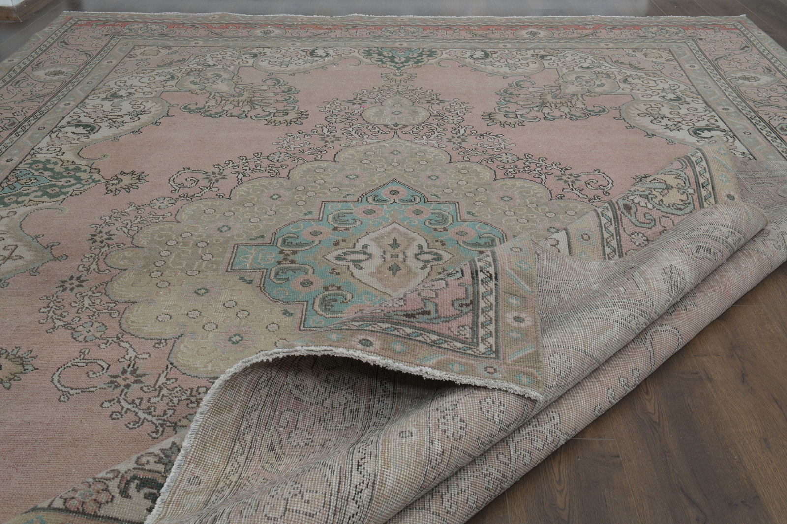 9'5x12'8 ft, PINK PERSIAN RUG - 4