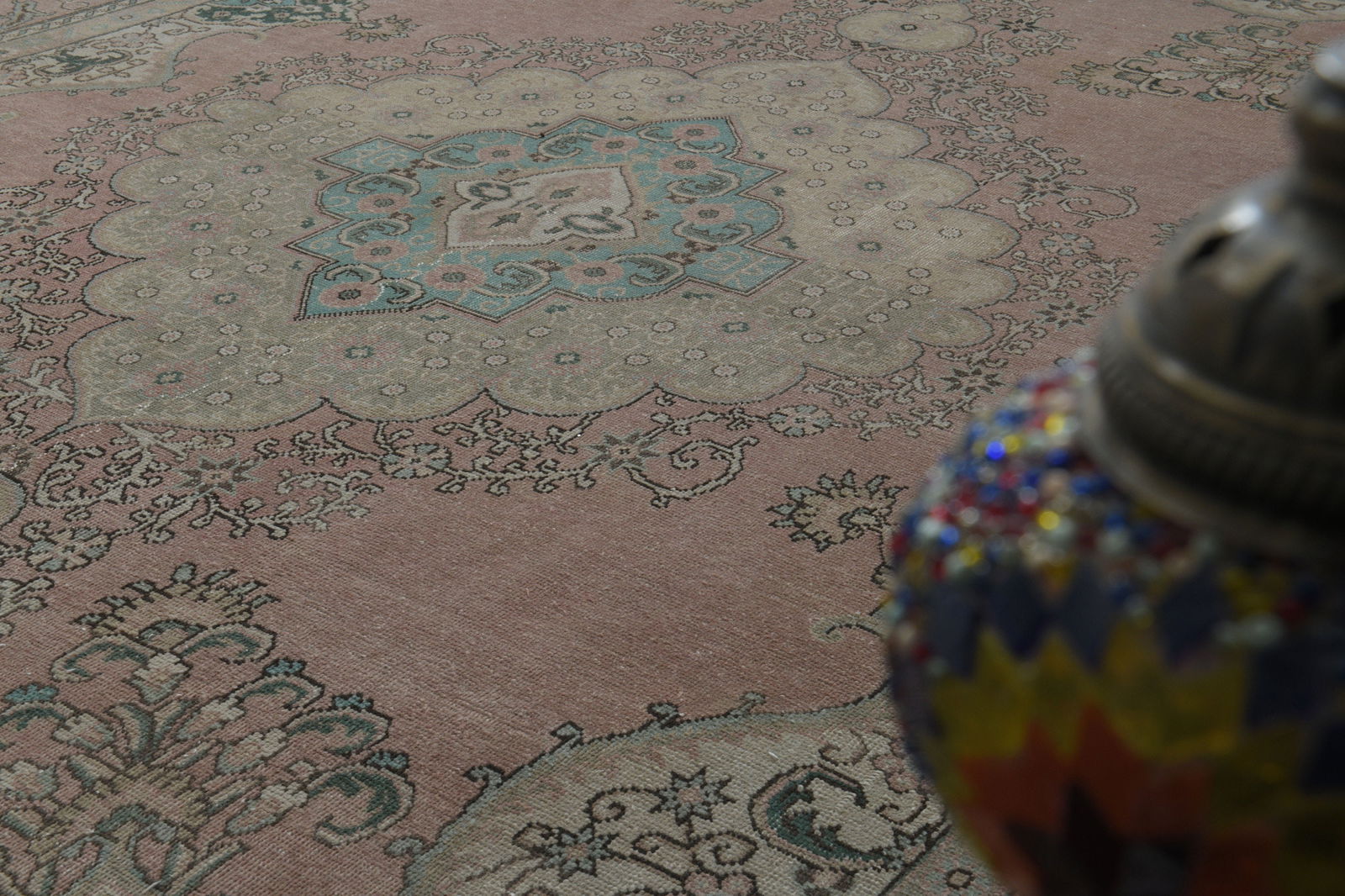 9'5x12'8 ft, PINK PERSIAN RUG - 9