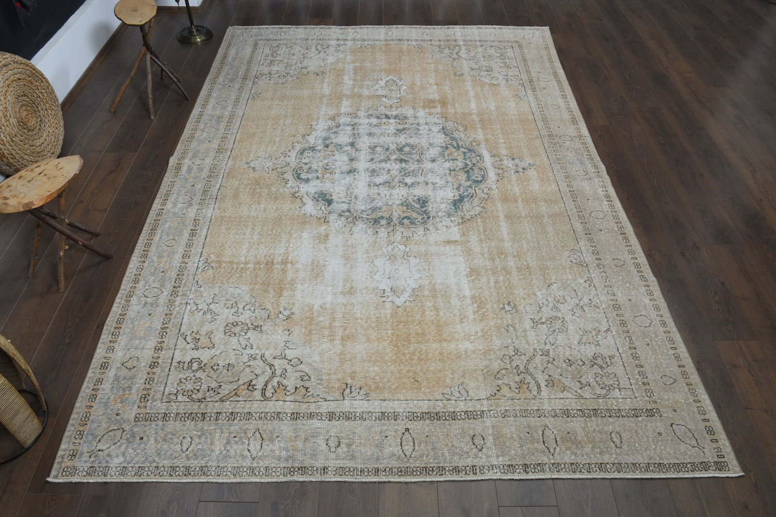 7.7x11.1 ft, ORANGE ORIENTAL RUG (1 of 9)