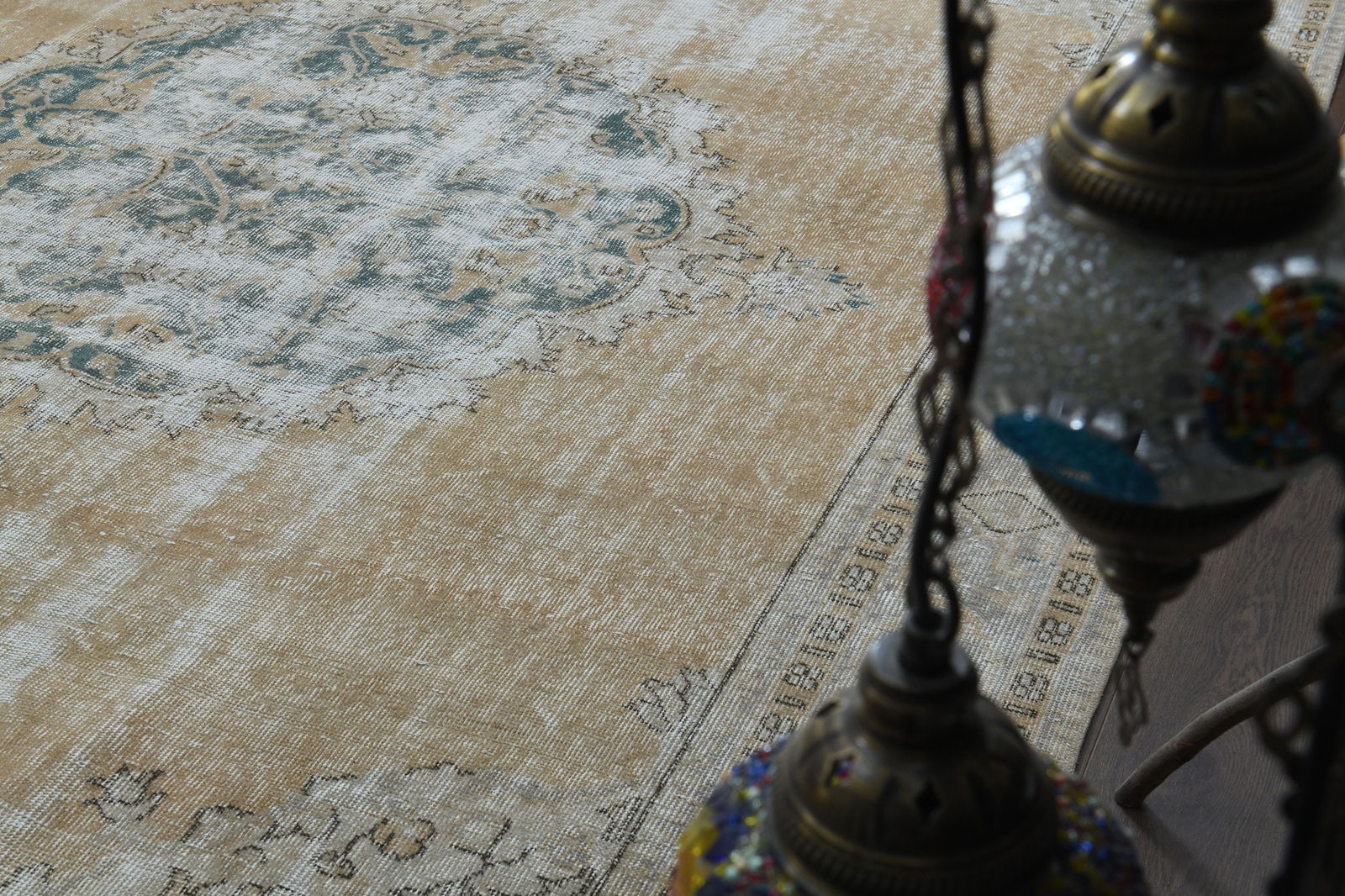 7.7x11.1 ft, ORANGE ORIENTAL RUG - 4