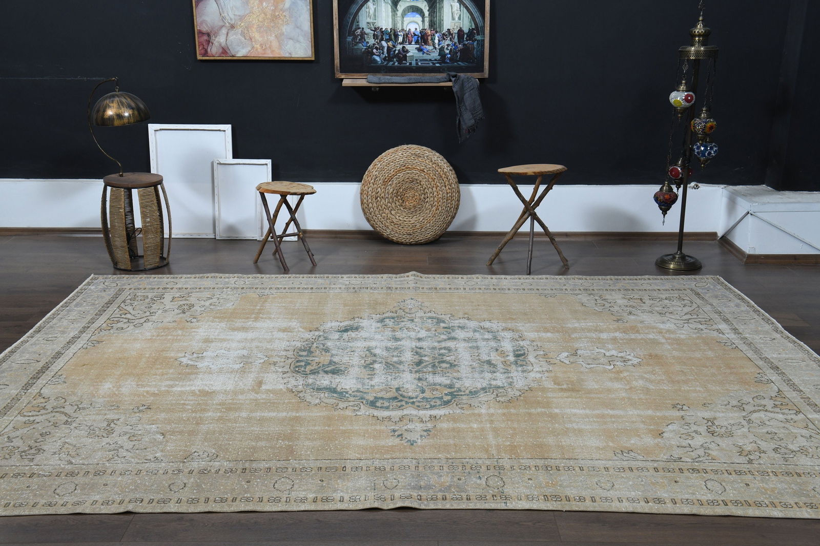 7.7x11.1 ft, ORANGE ORIENTAL RUG - 9