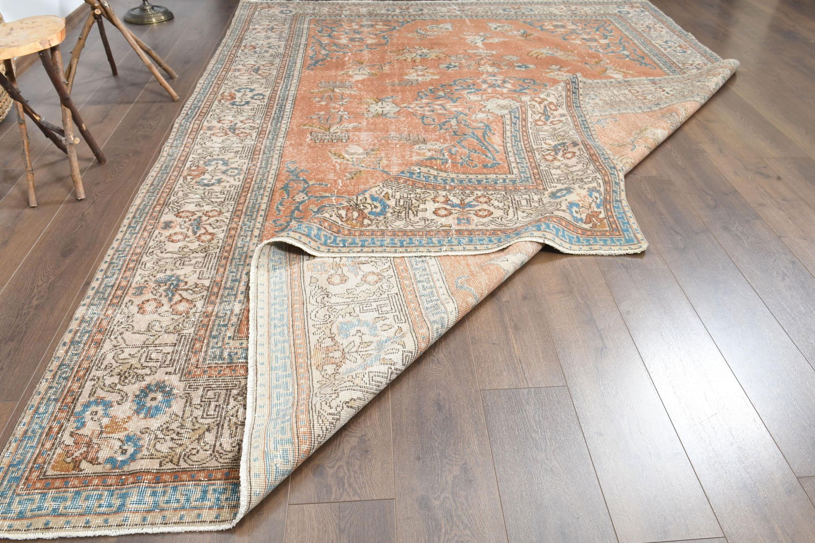 9'6x13'1 ft, PINK ANTIQUE RUG - 2