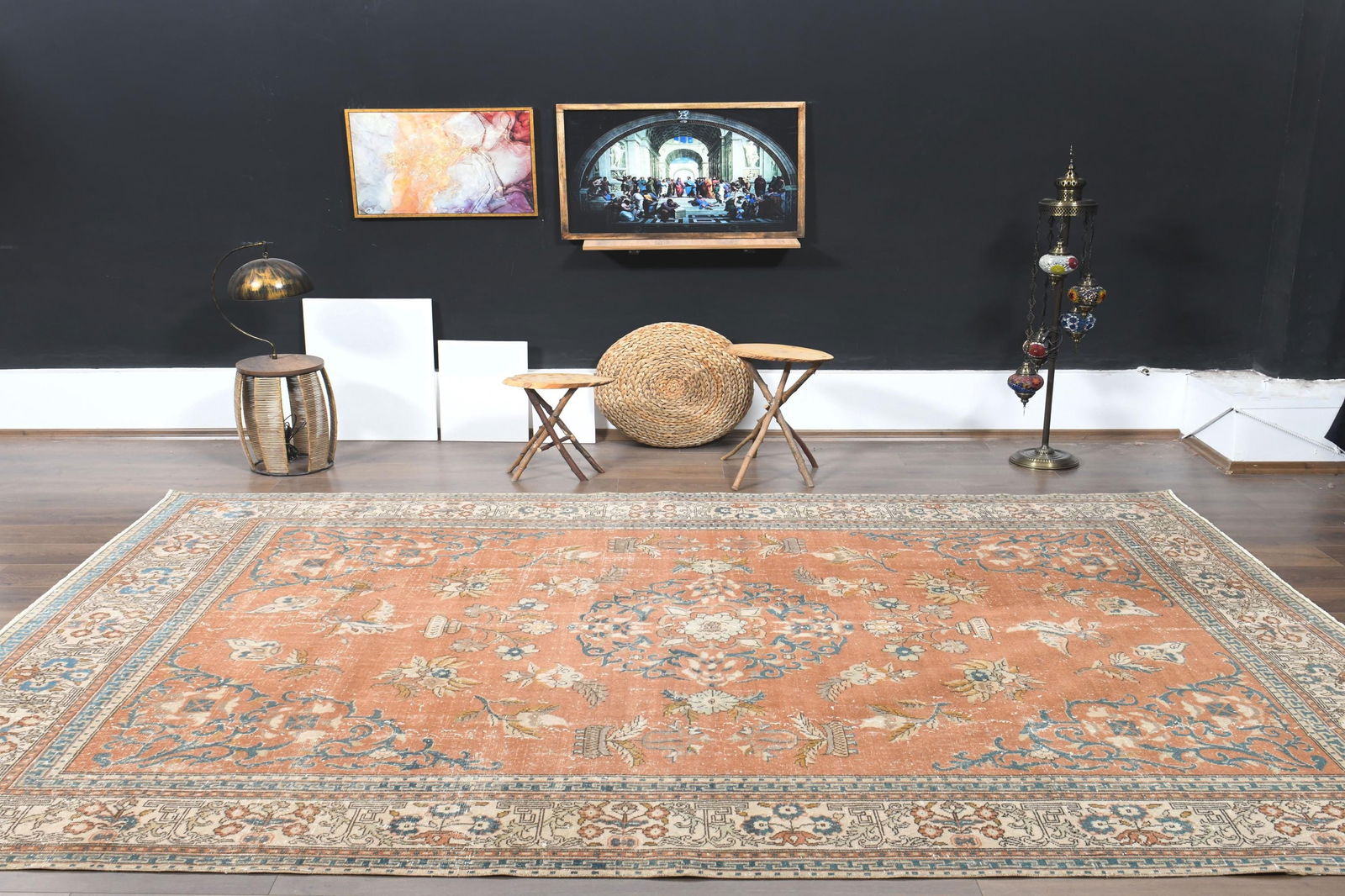 9'6x13'1 ft, PINK ANTIQUE RUG - 5