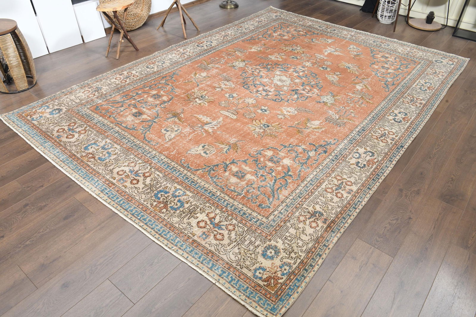 9'6x13'1 ft, PINK ANTIQUE RUG - 6