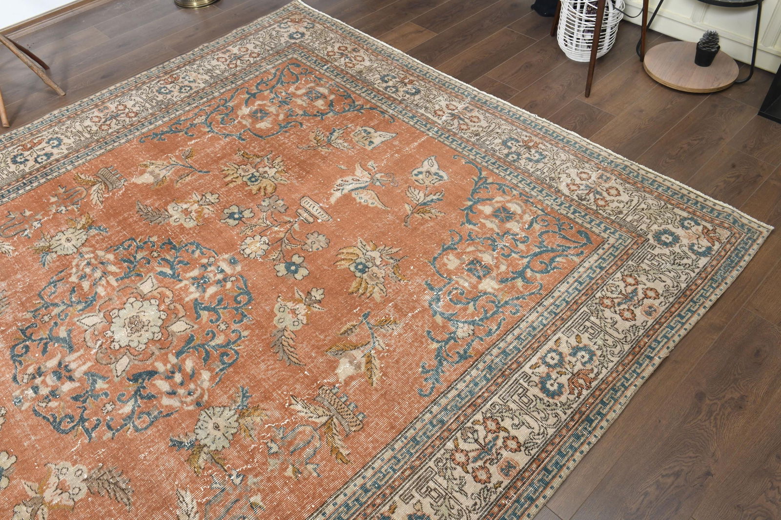 9'6x13'1 ft, PINK ANTIQUE RUG - 7