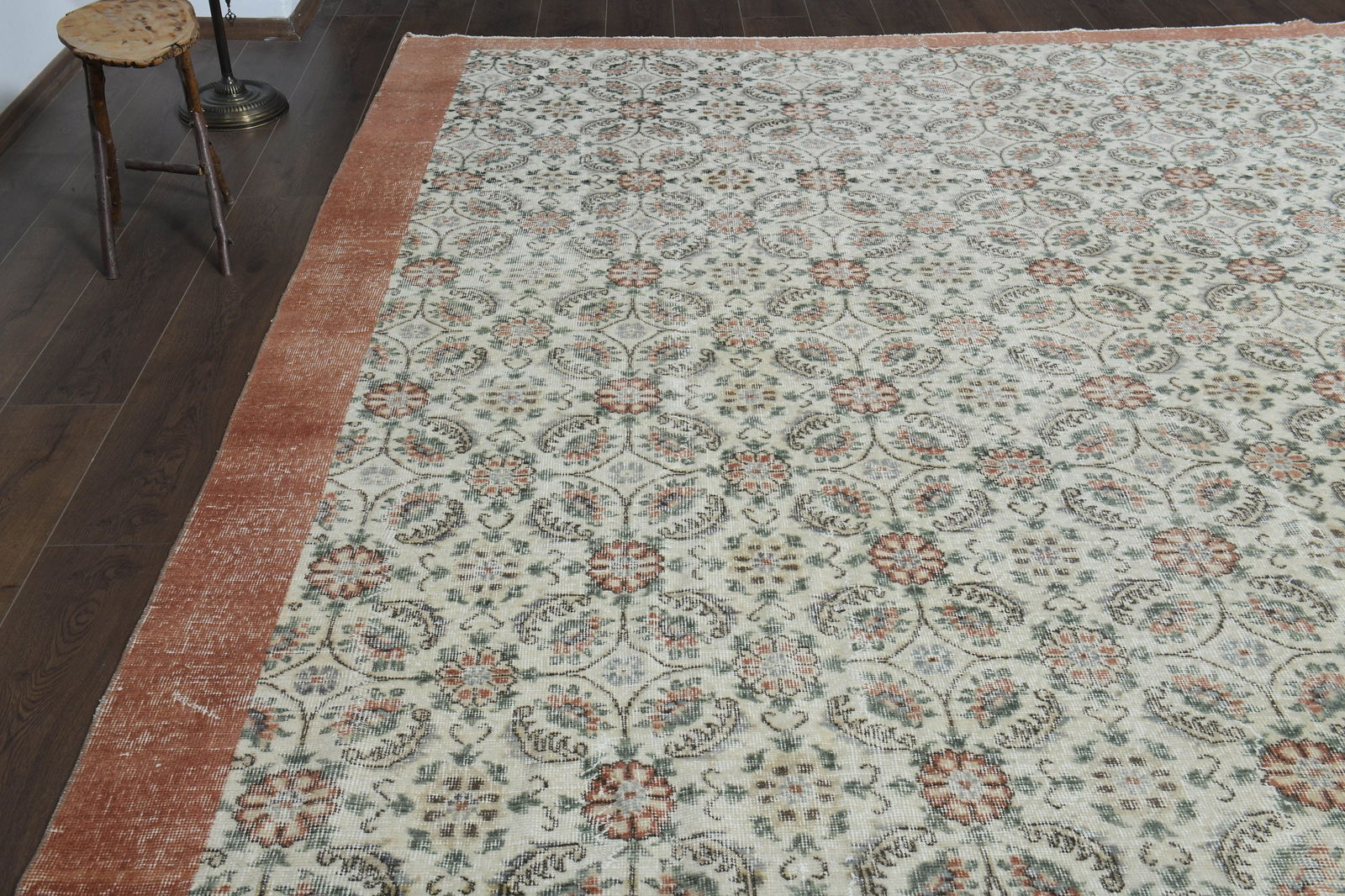 9'4x12'1 ft, BEIGE ORANGE RUG - 4