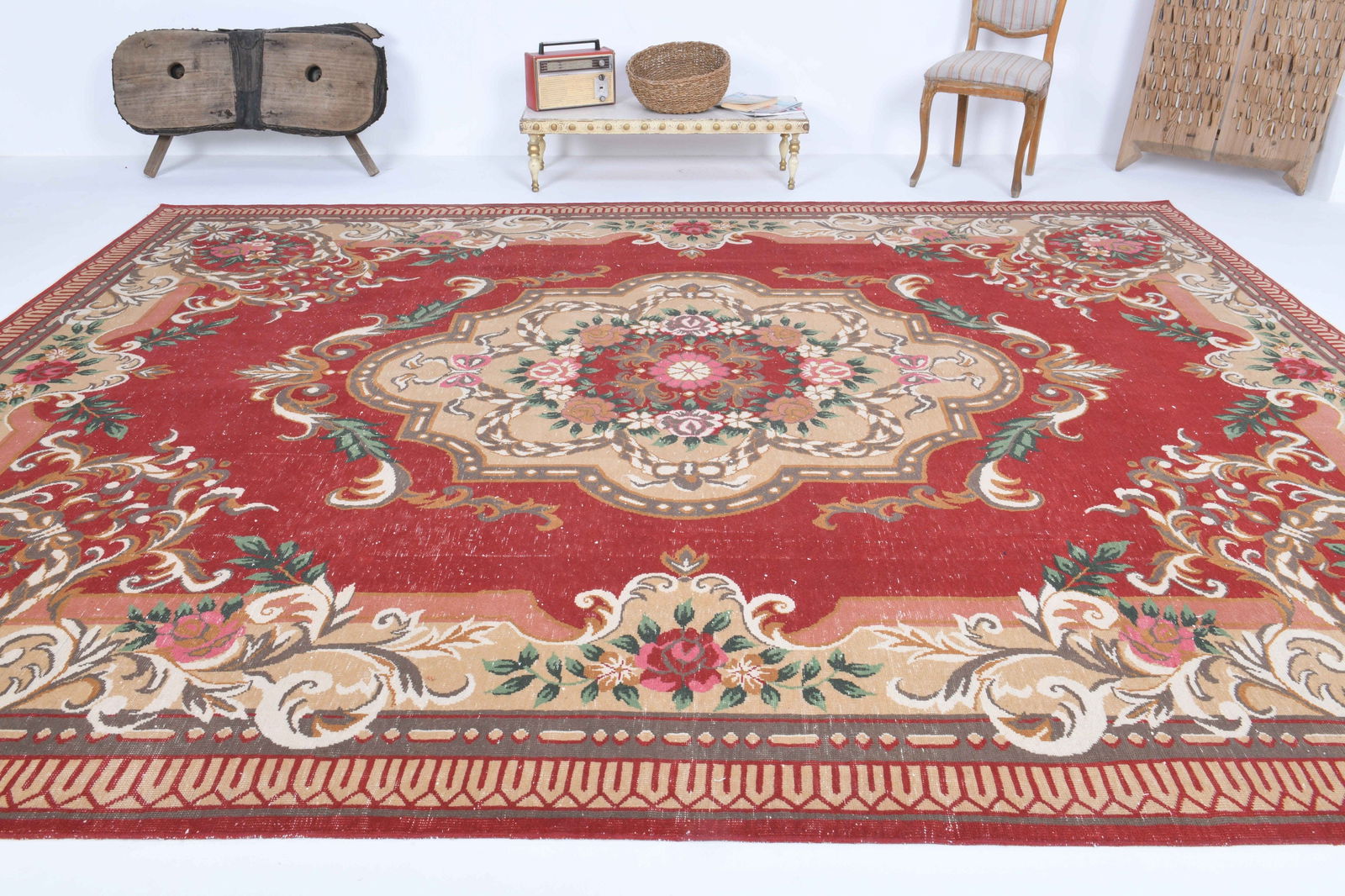 9.8x12.3 ft, TURKISH AREA Rug, Vintage - 3