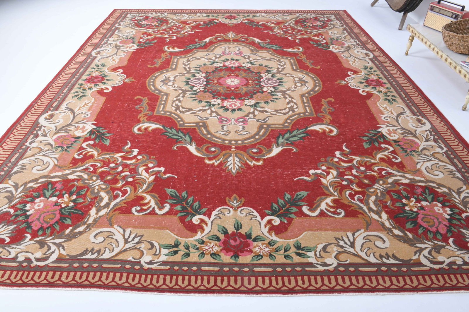 9.8x12.3 ft, TURKISH AREA Rug, Vintage - 8