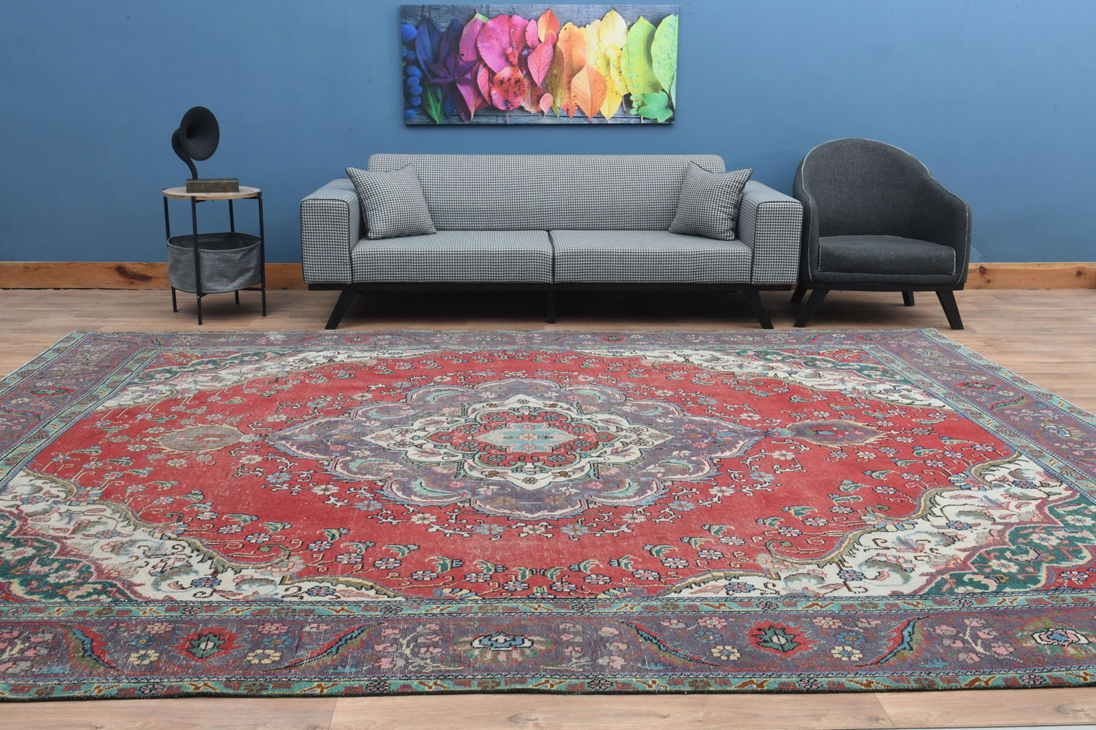 9.5x12.7 ft, Persian Rug, Pink Modern Rug - 6