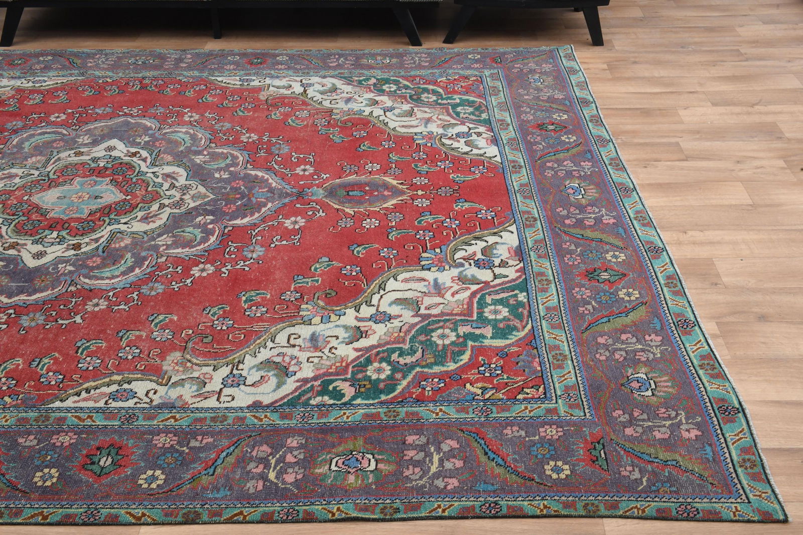 9.5x12.7 ft, Persian Rug, Pink Modern Rug - 8