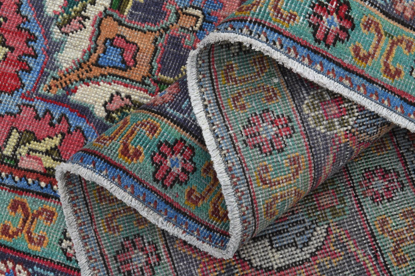 7.9x11.2 ft, COLORFUL, Persian Vintage Rug - 4