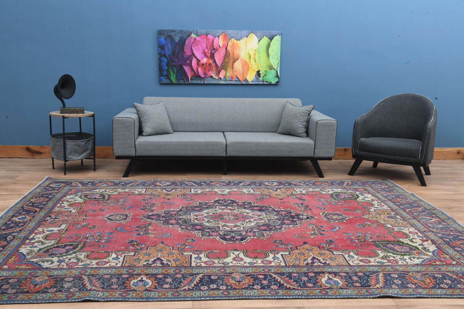 7.9x11.2 ft, COLORFUL, Persian Vintage Rug - 5