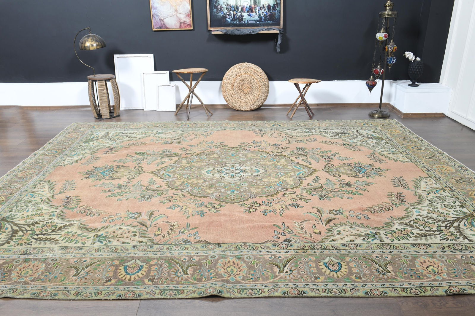 9.5x12.6 ft, OVERSIZED ORANGE BROWN - 9