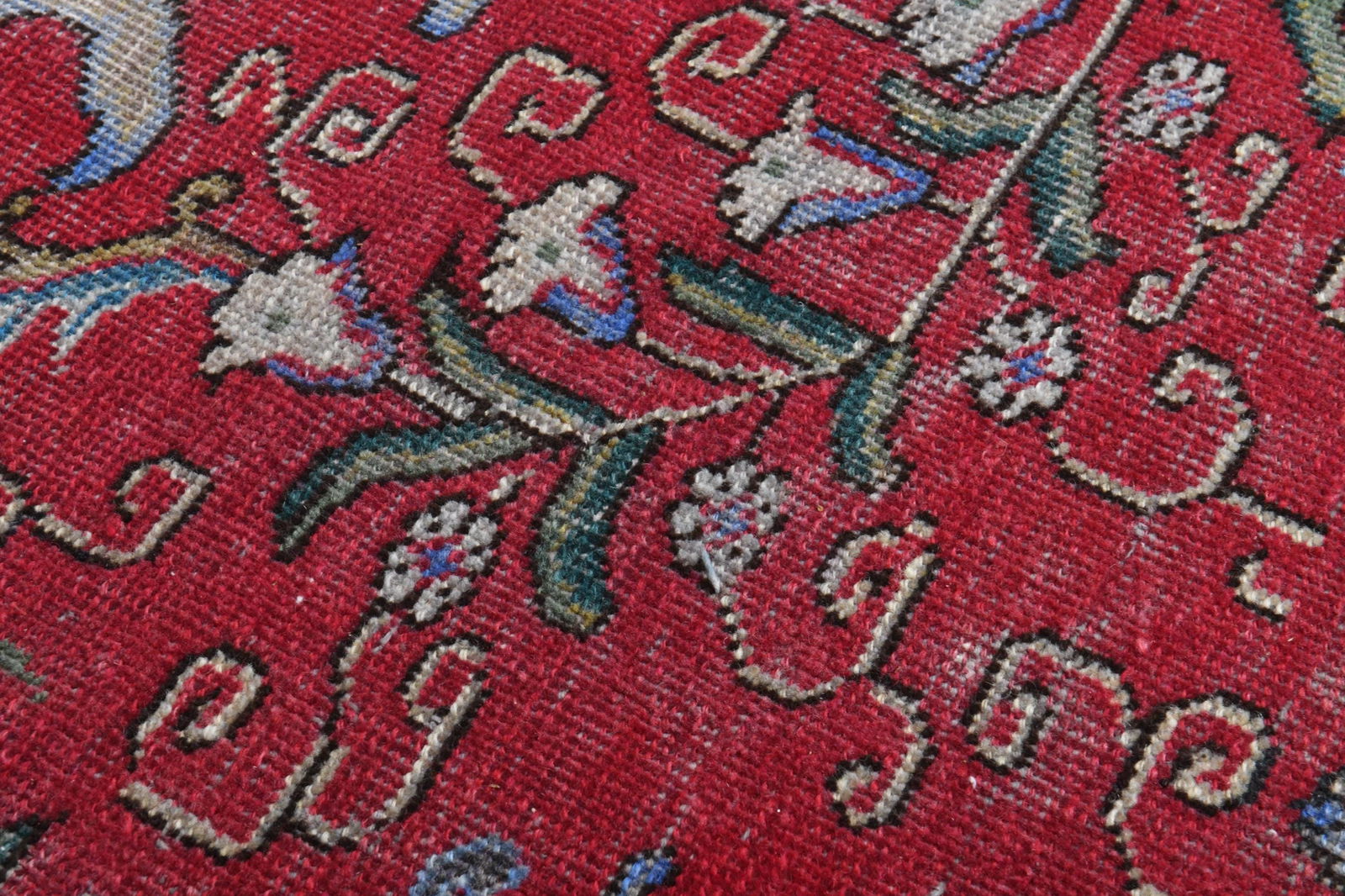 9'7x12'4 ft, RED MINIMALIST RUG - 3