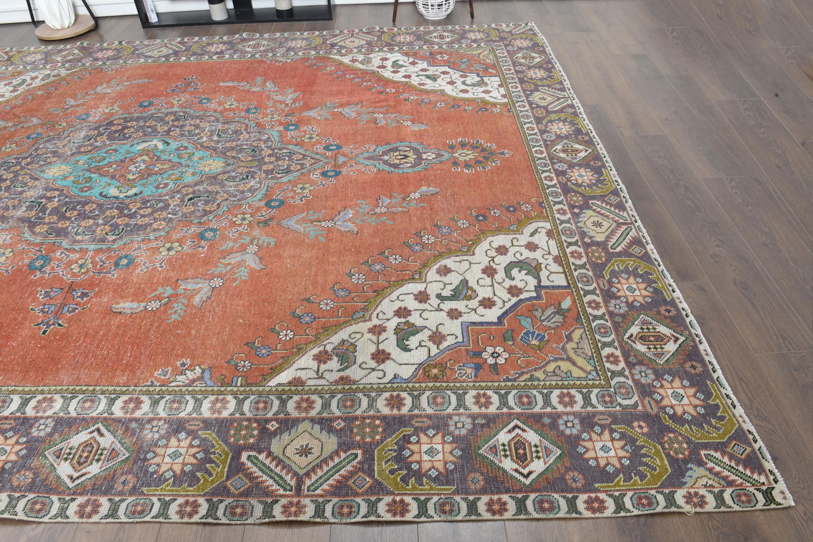 9.6x11.9 ft, ORANGE PALACE RUG - 6