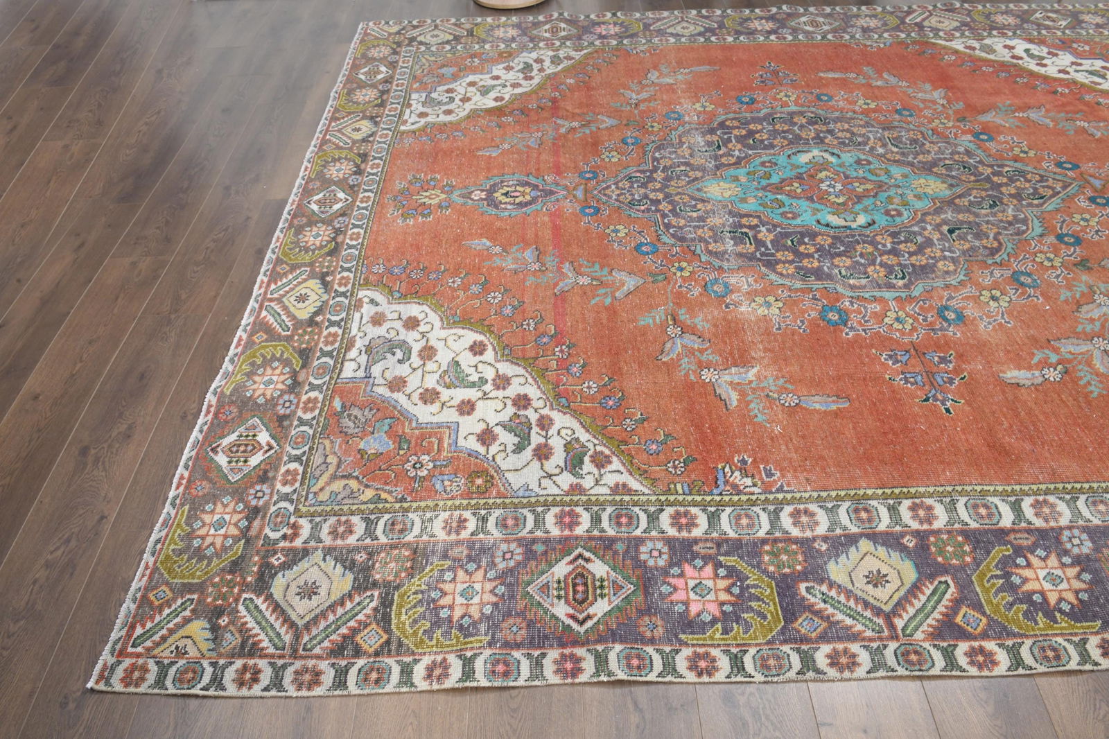 9.6x11.9 ft, ORANGE PALACE RUG - 8