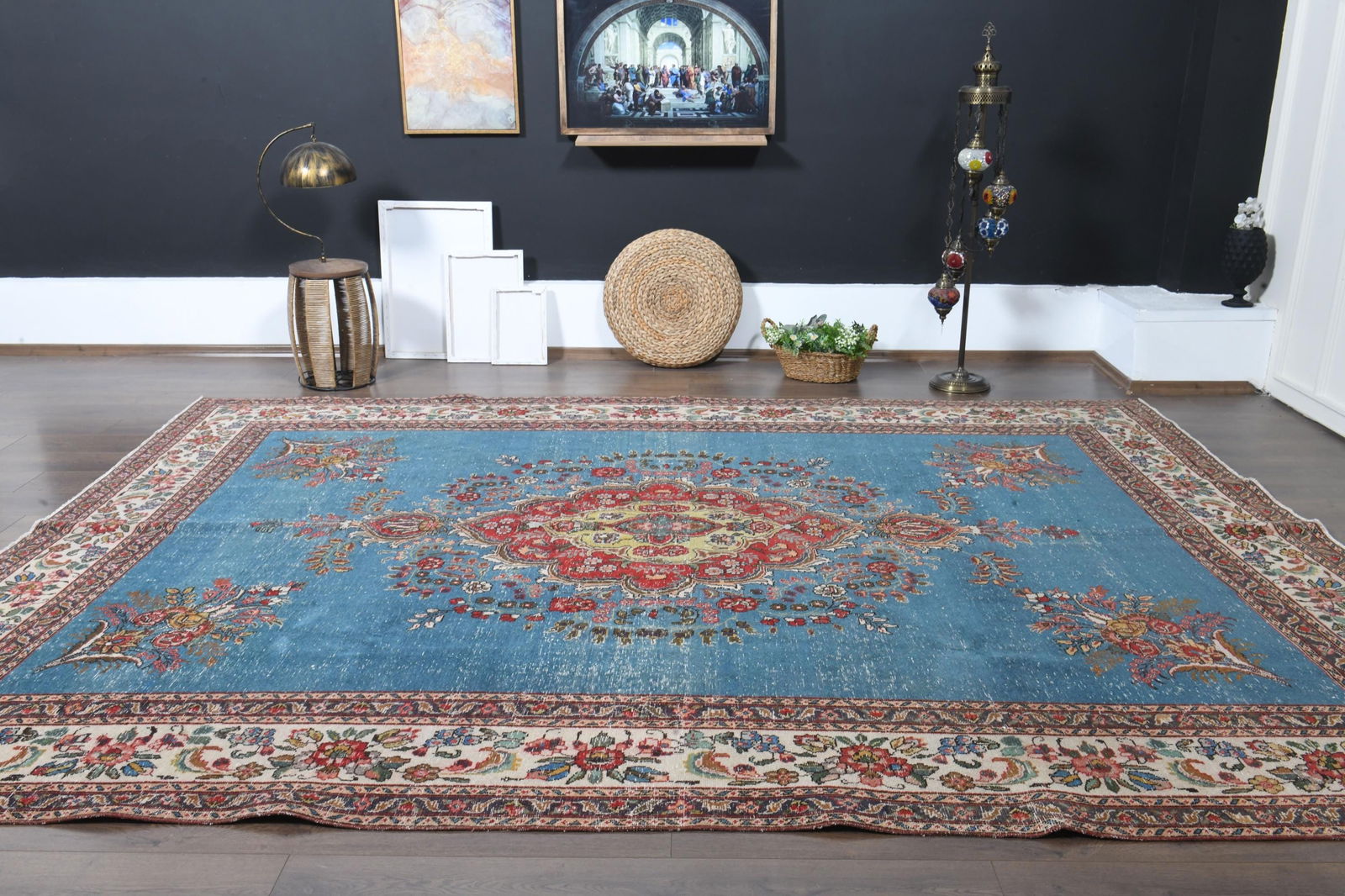 9x12'1 ft, BLUE MINIMALIST RUG - 9