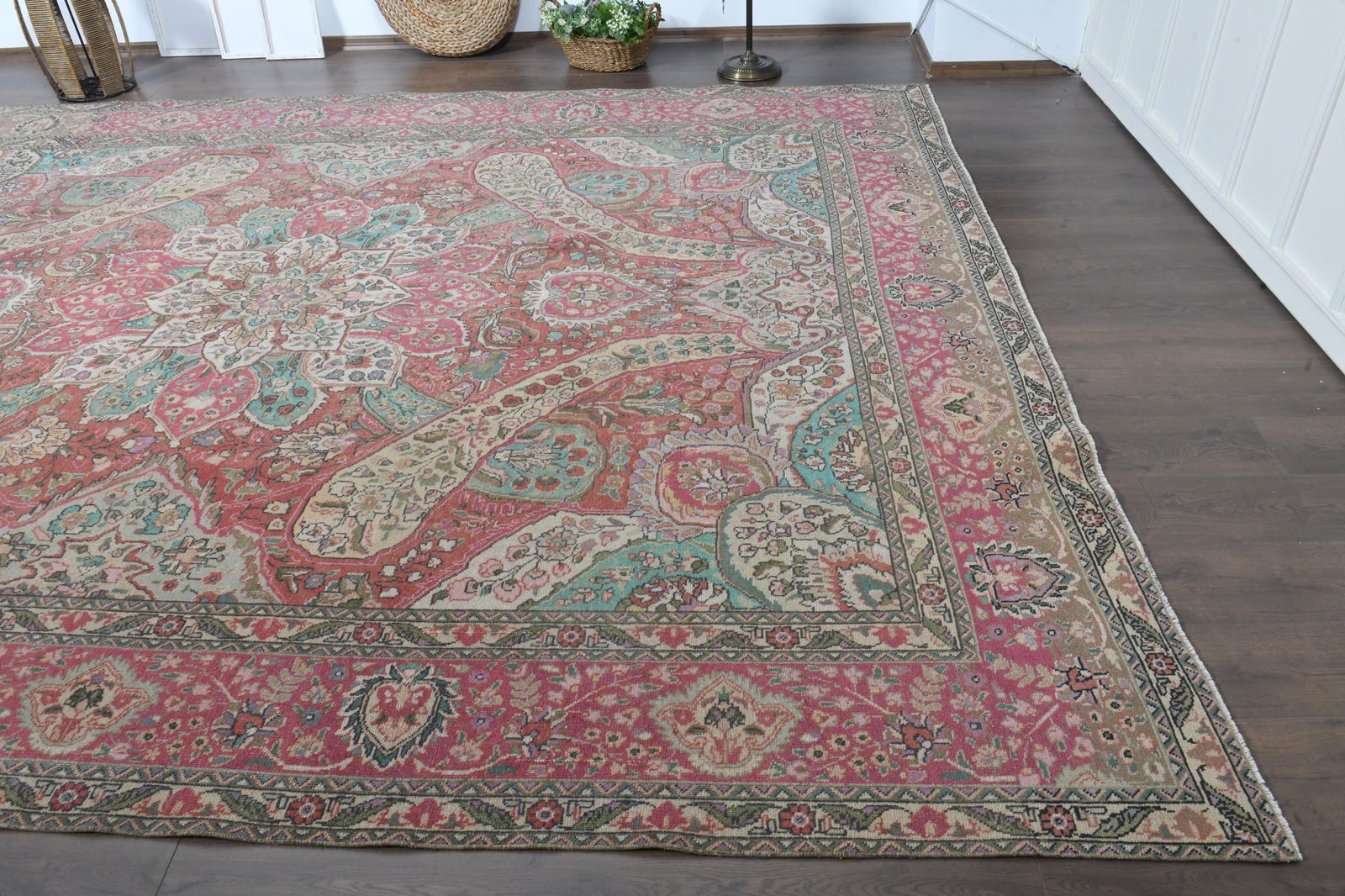 10'1x12'4 ft, PINK MINIMALIST RUG - 4