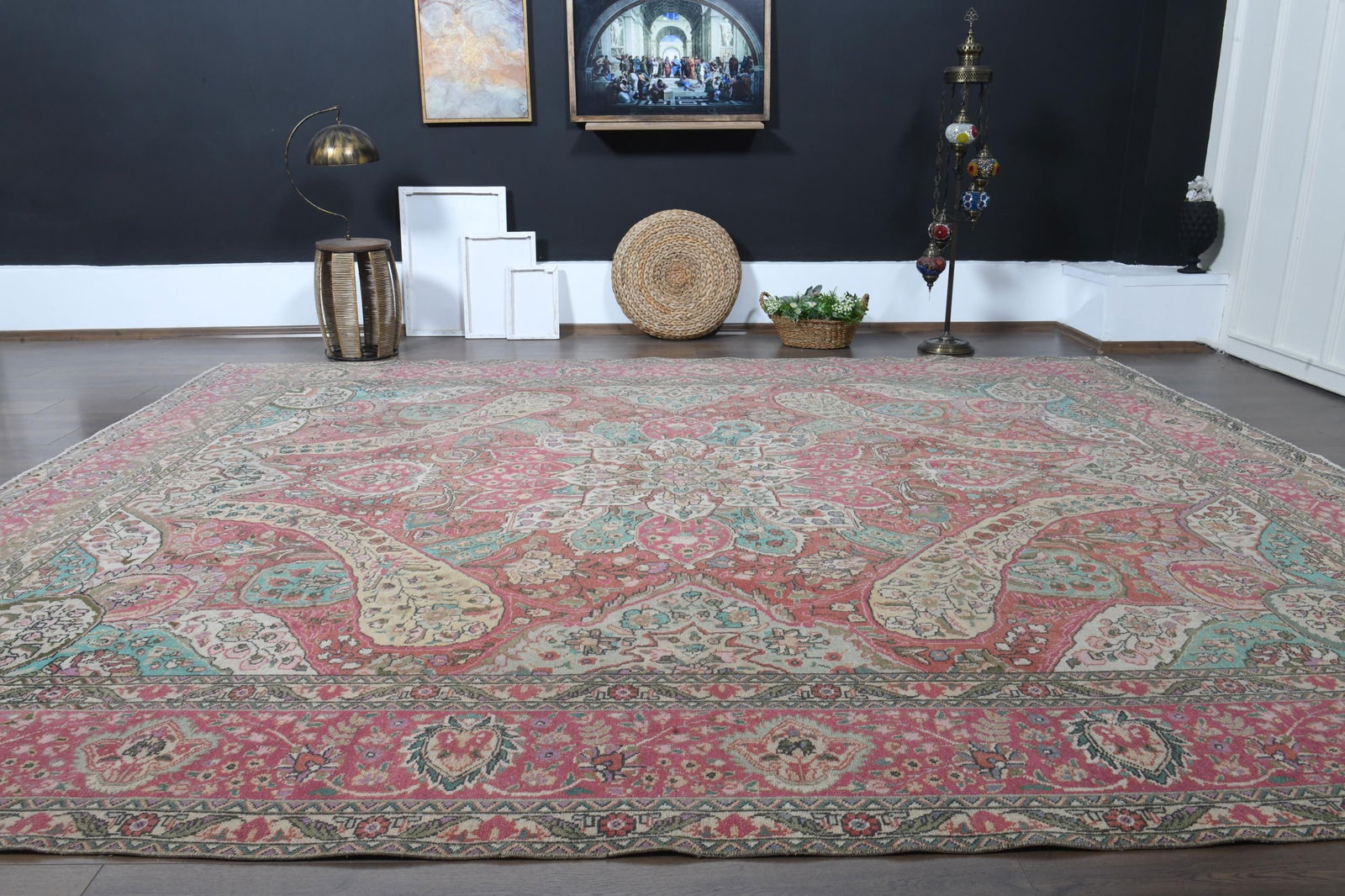 10'1x12'4 ft, PINK MINIMALIST RUG - 9