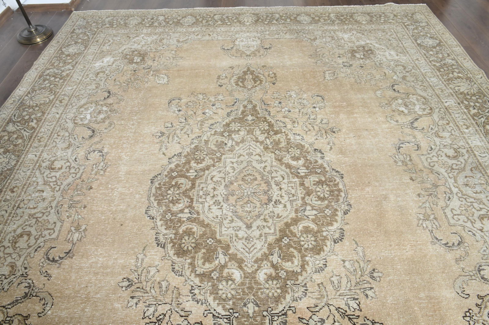 9'4x12'2 ft, ORANGE OVERSIZED RUG, Vintage Wool - 2