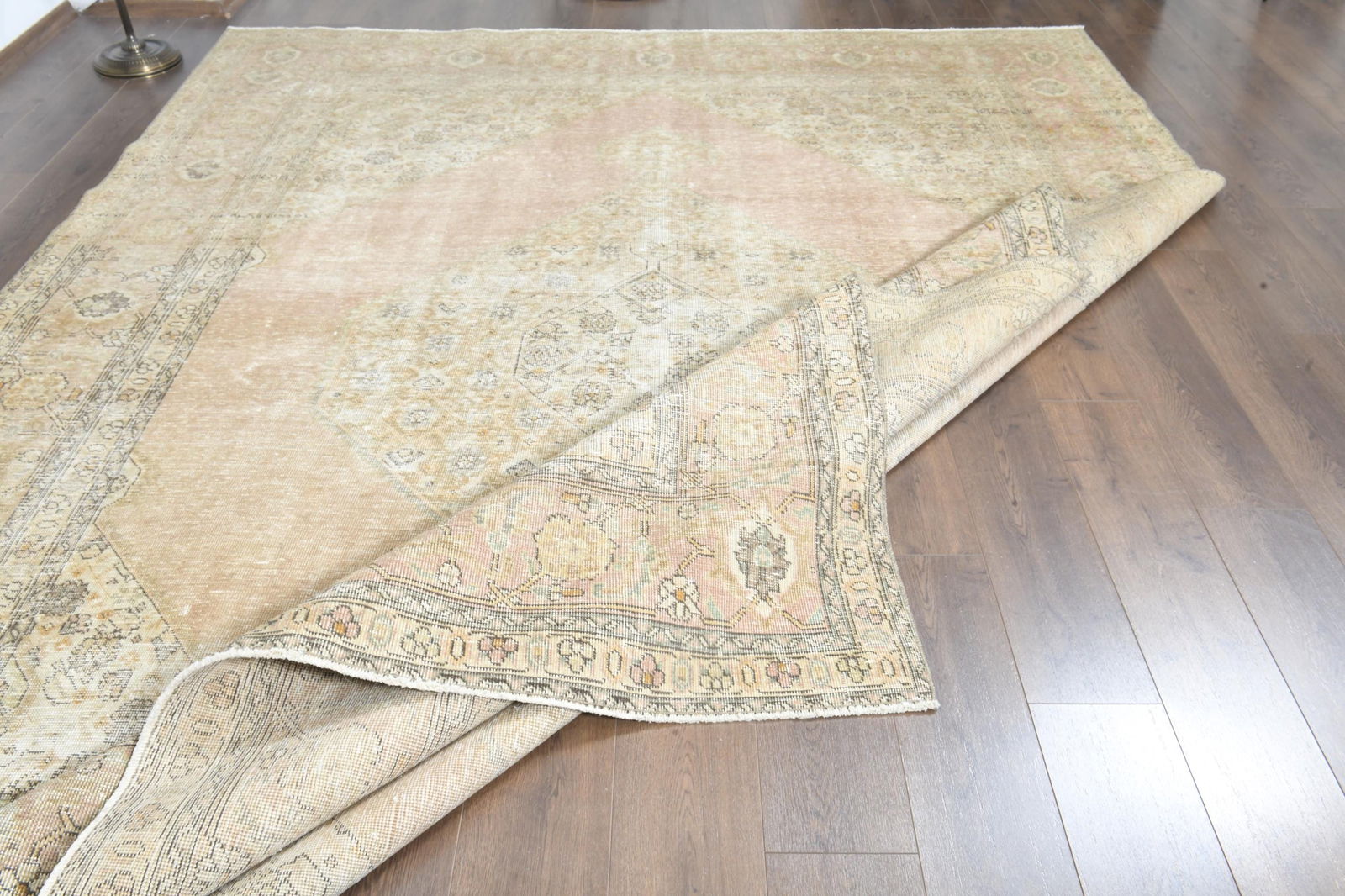 9'1x12'2 ft, ORANGE OVERSIZED RUG, Vintage Wool - 6