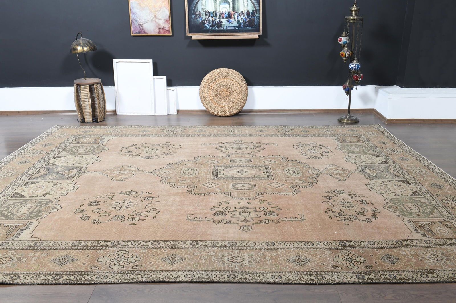 9'4x12'7 ft, OVERSIZED ORANGE BROWN, Minimalist Decor, Area - 6