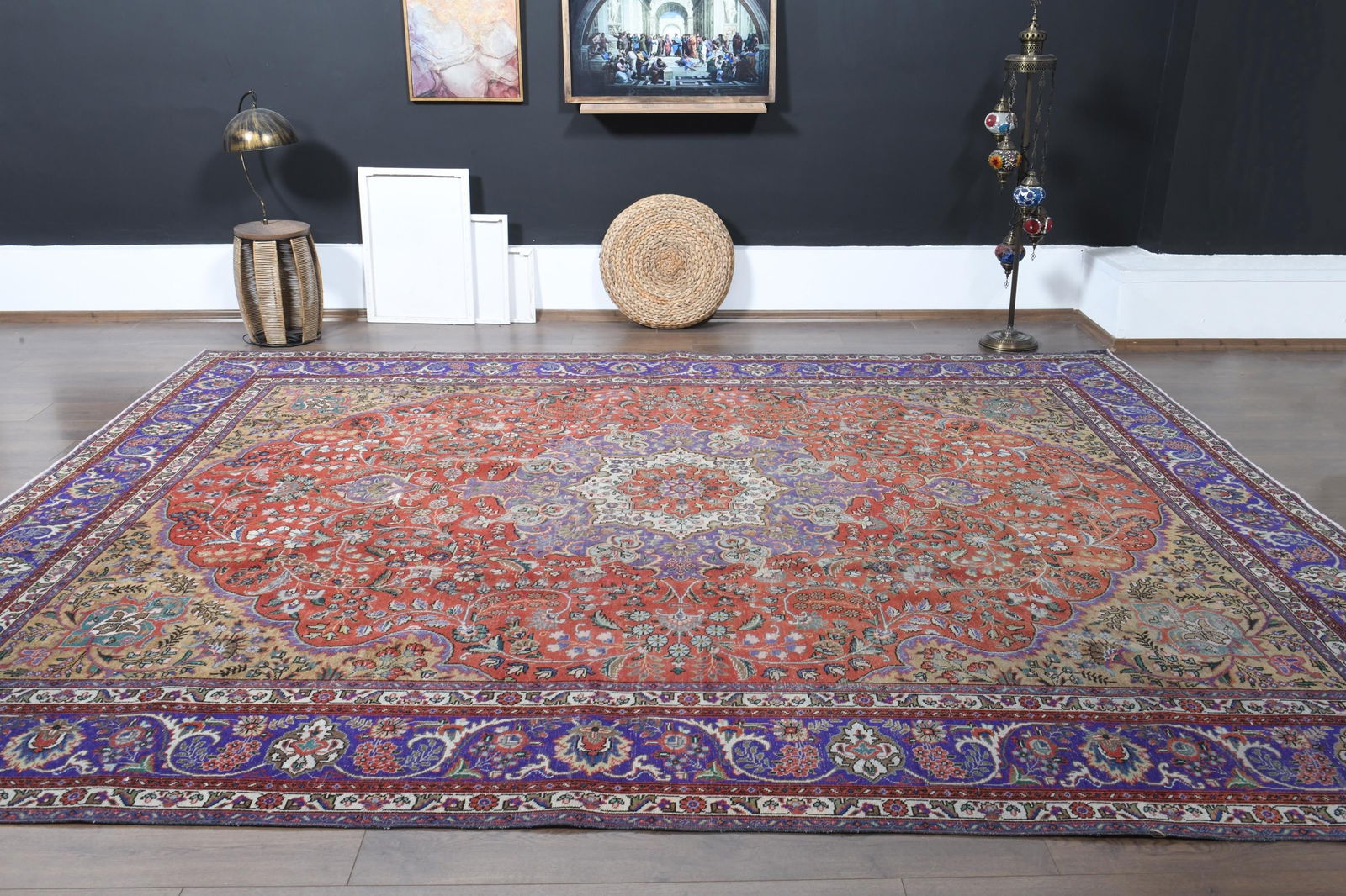 9.7x12'6 ft, OVERSIZED ORANGE PURPLE, Minimalist Decor, Area Rug - 9