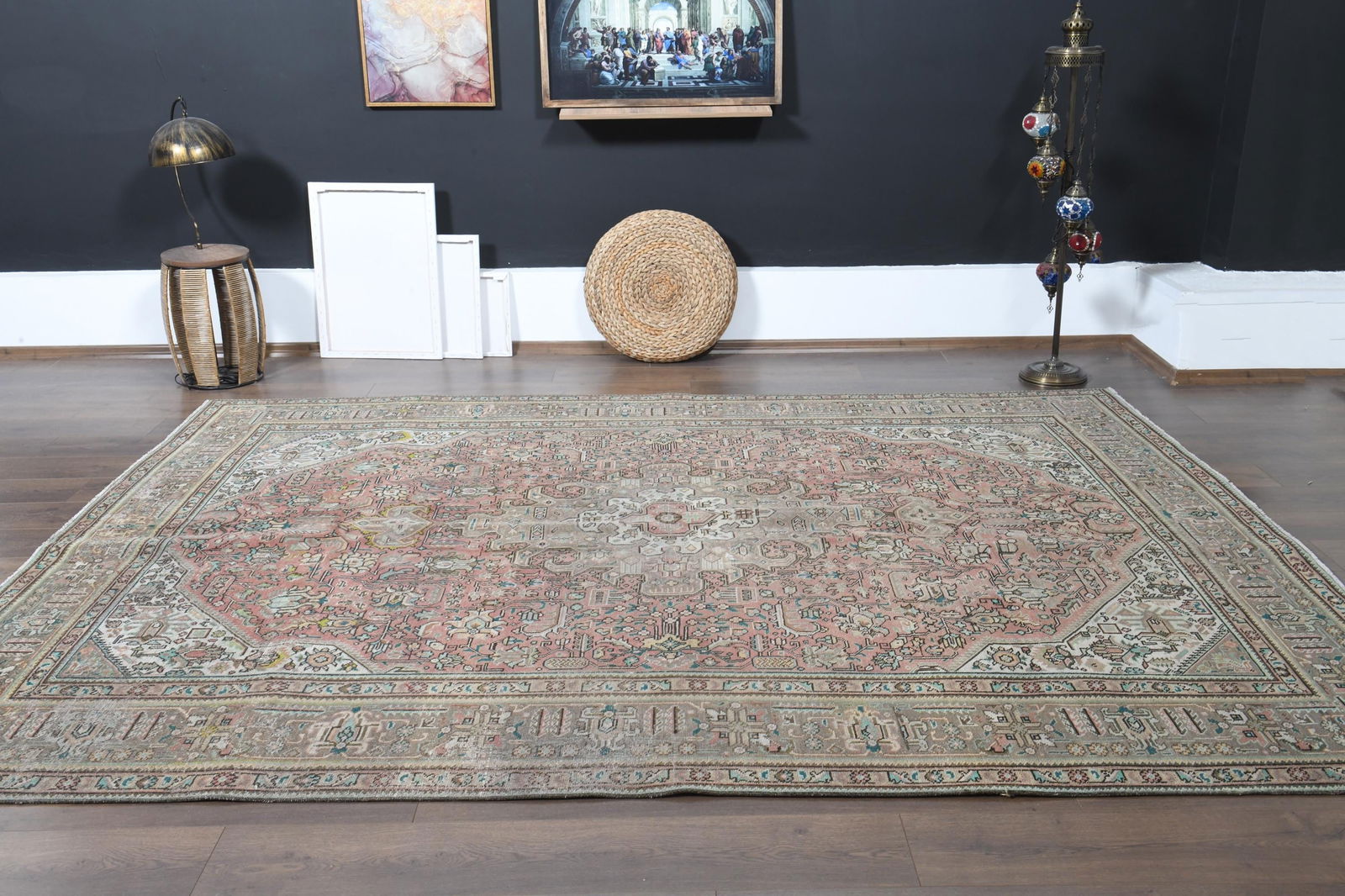 7'9x11 ft, OVERSIZED PERSIAN RUG, Orange Rug, 8x11 Large Area - 9