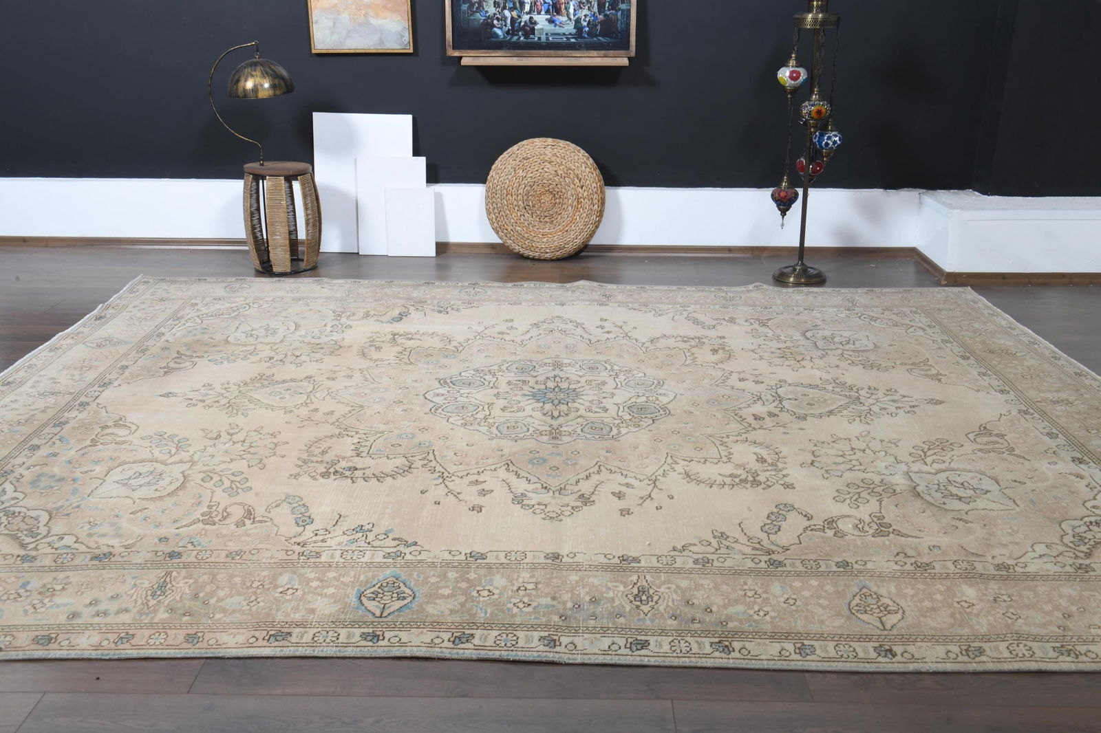 9'5x12'6 ft, OVERSIZED BEIGE BROWN, Minimalist - 9