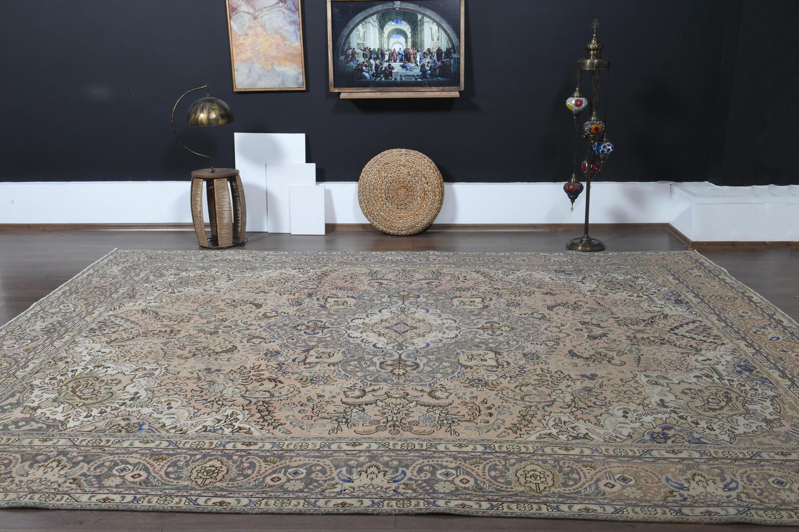 9'2x12'5 ft, HERIZ PERSIAN RUG, Minimalist Décor - 9