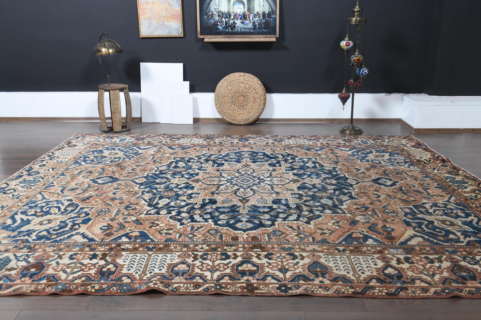 9'5x11'9 ft, OVERSIZED PERSIAN RUG, Brown Blue - 9
