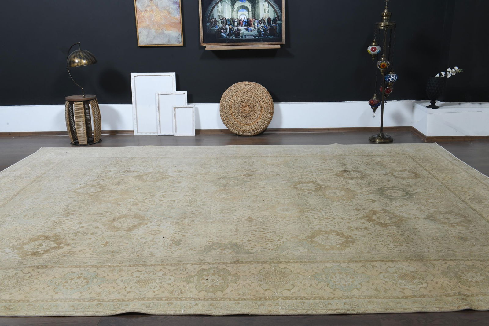 9'6x13'3 ft, NEUTRAL PERSIAN RUG, Pastel Color - 9