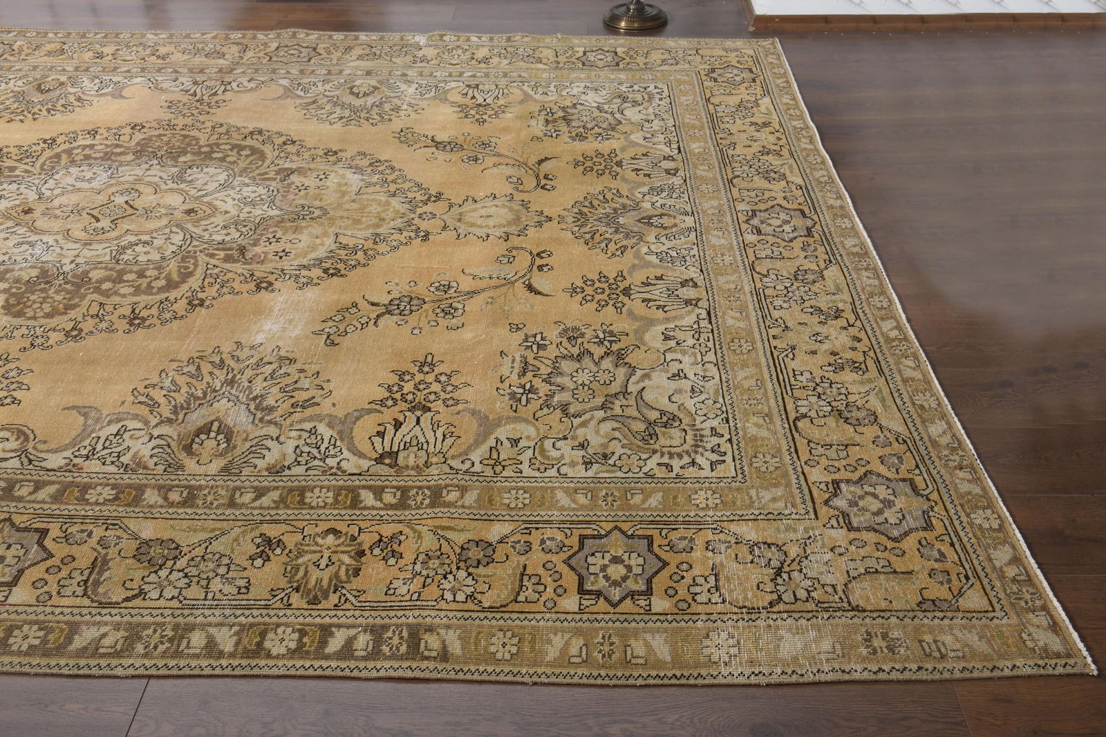 9'5x12'7 ft, ORANGE PERSIAN RUG, Vintage Handmade - 4