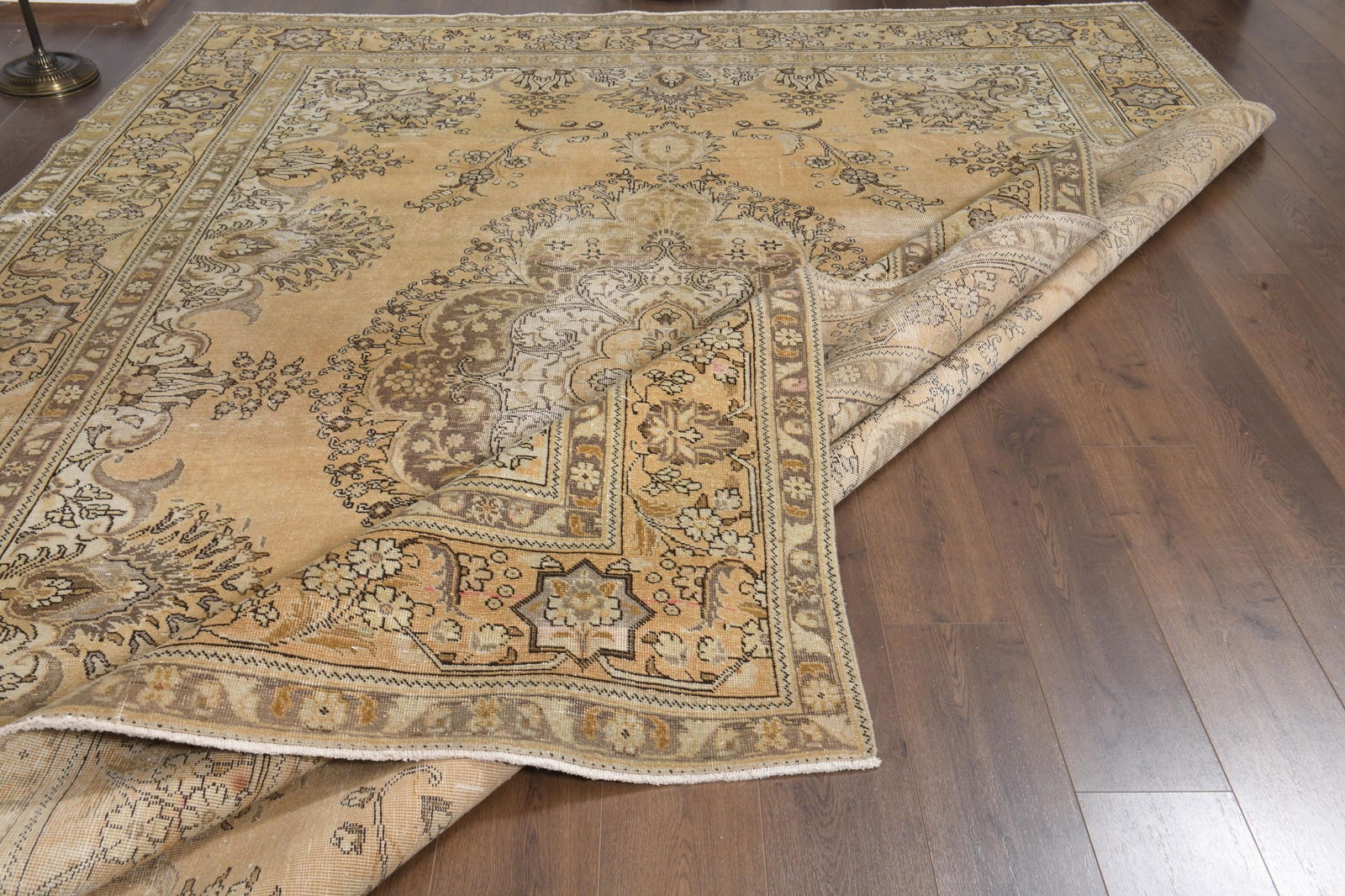 9'5x12'7 ft, ORANGE PERSIAN RUG, Vintage Handmade - 5