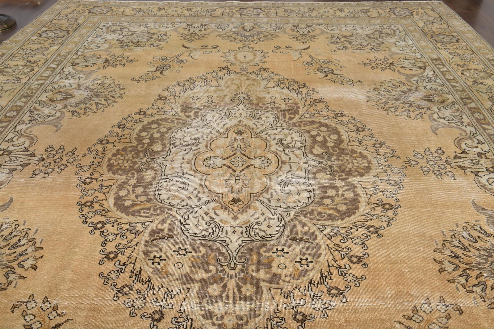9'5x12'7 ft, ORANGE PERSIAN RUG, Vintage Handmade - 8