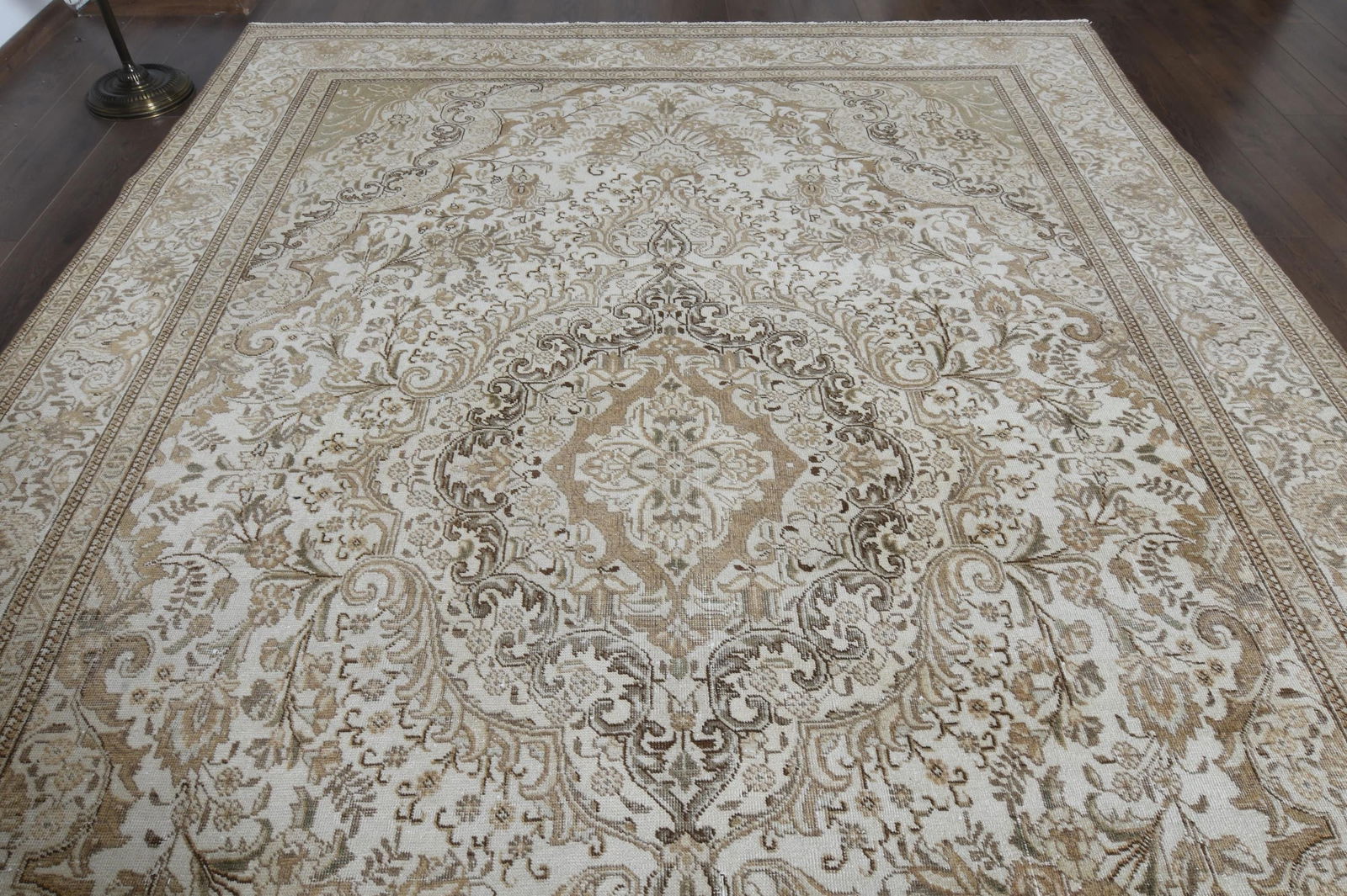 7.8x11.5 ft, PERSIAN MINIMALIST RUG, Oversized Antique - 6