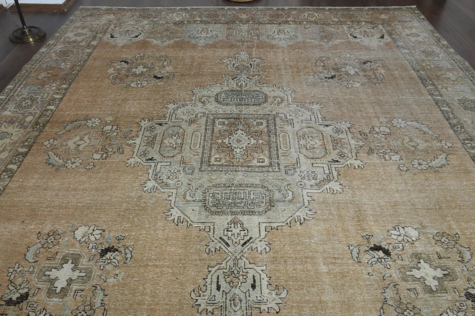 9.5x12.9 ft, ORANGE MINIMALIST RUG, Oversized Persian - 5