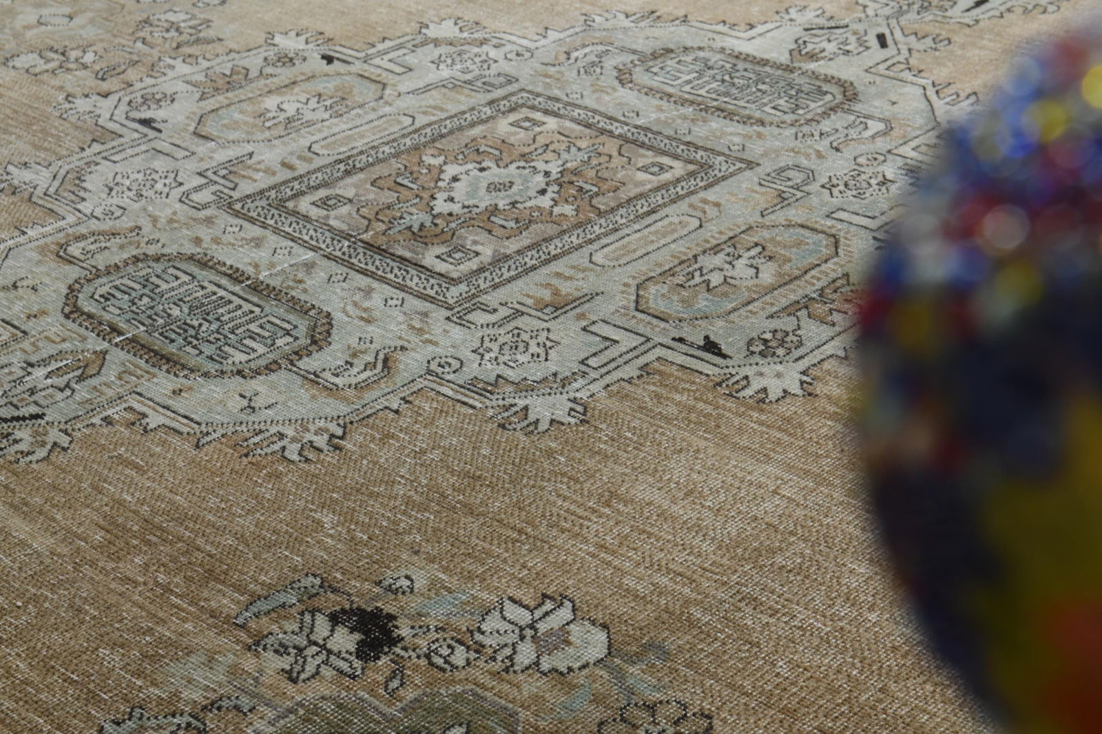 9.5x12.9 ft, ORANGE MINIMALIST RUG, Oversized Persian - 7