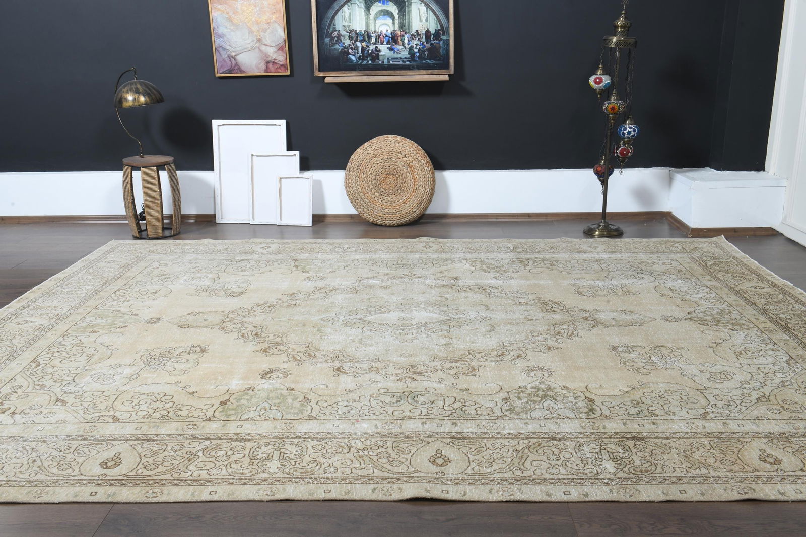 9.5x12.3 ft, OVERSIZED PERSIAN RUG, Beige Rug - 9