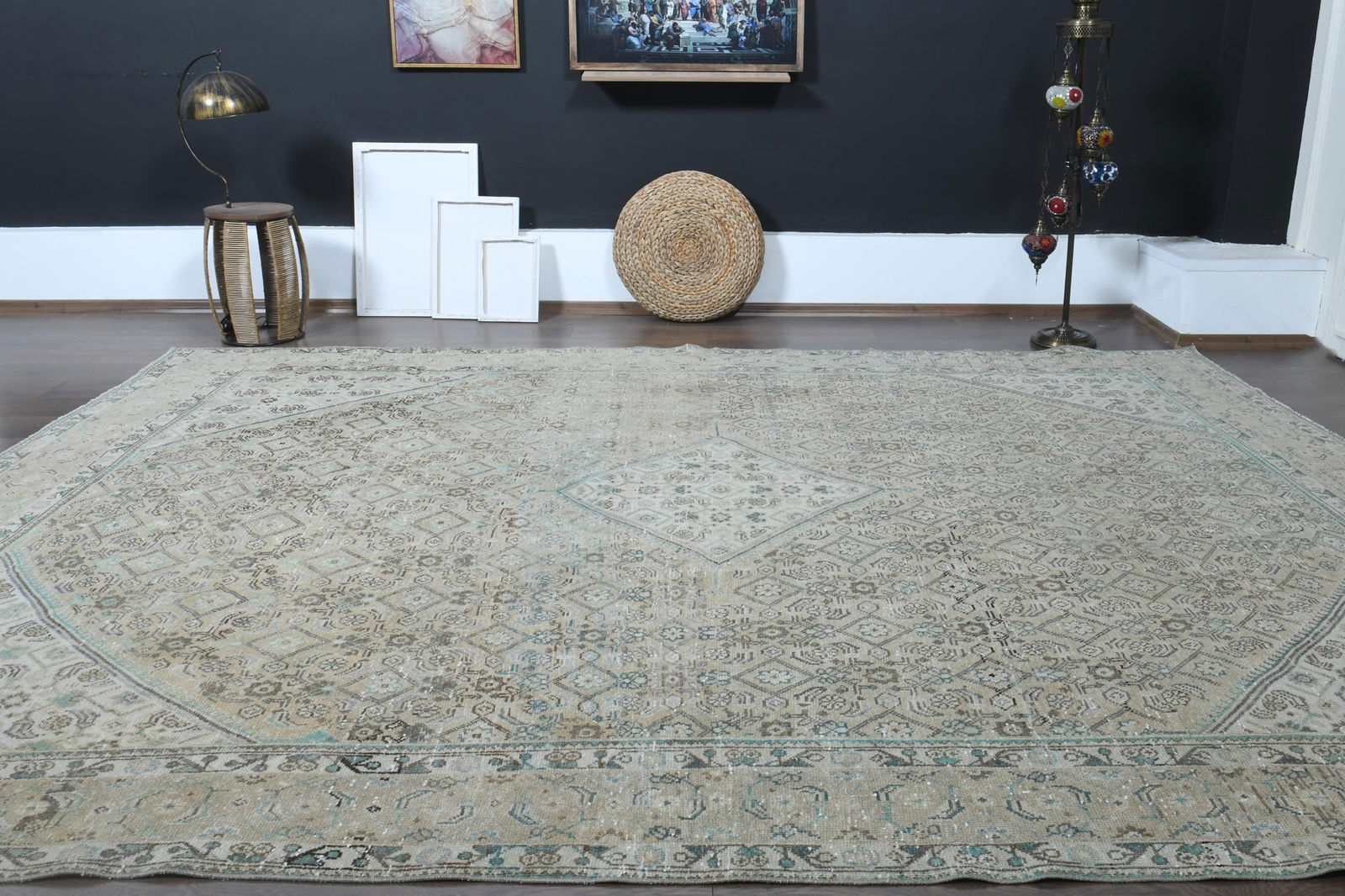 7.7x11.3 ft, LUXURY VINTAGE RUG, Handmade Rug - 9