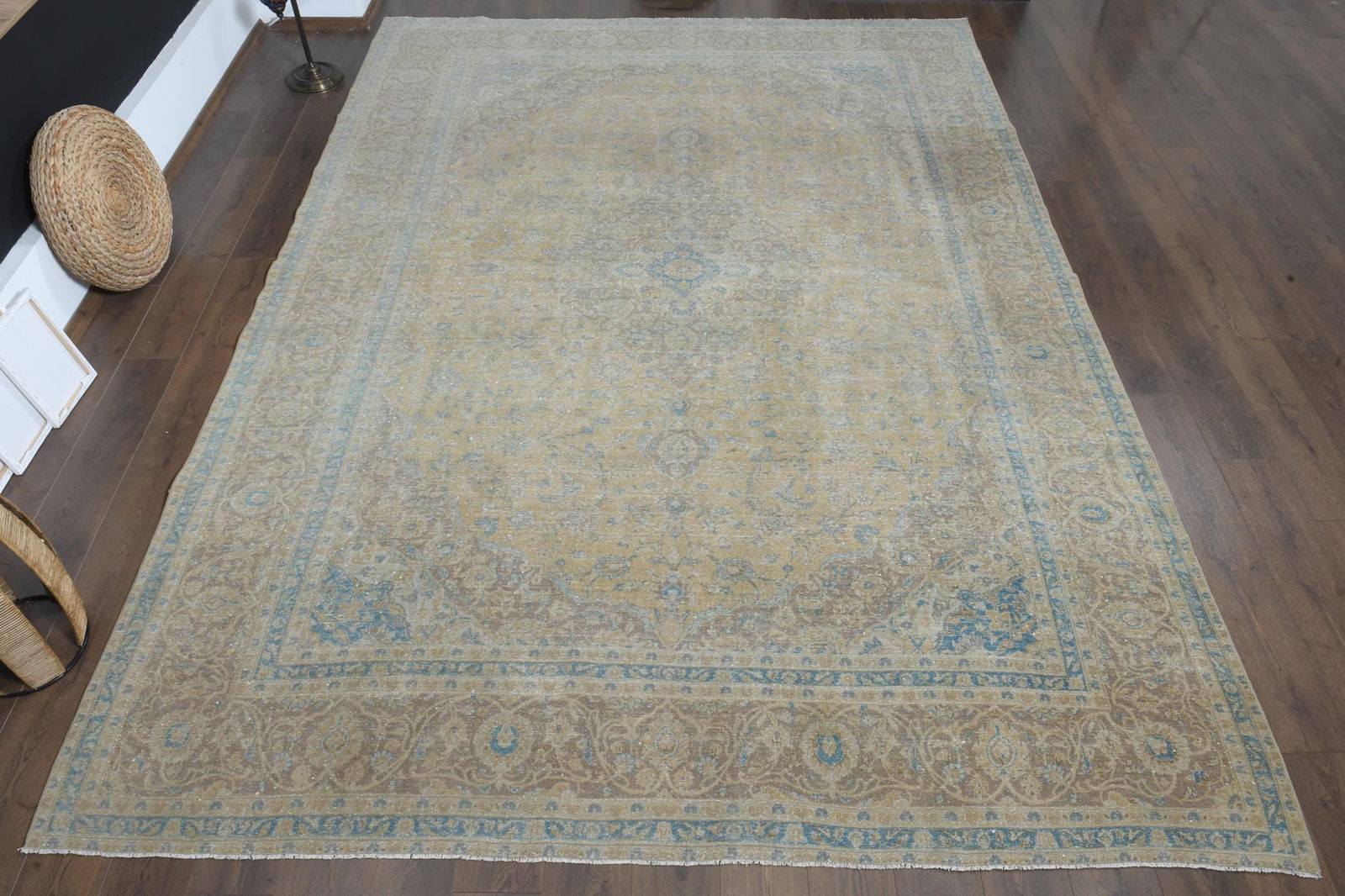9.6x12.5 ft, BROWN OVERSIZED RUG: Title: 9.6x12.5 ft, BROWN OVERSIZED RUG Description: This Turkish one-of-a-kind Anatolian Vintage Rug is hand-knotted and handwoven by the most skilled artisans who use pure wool, in muted, natural to
