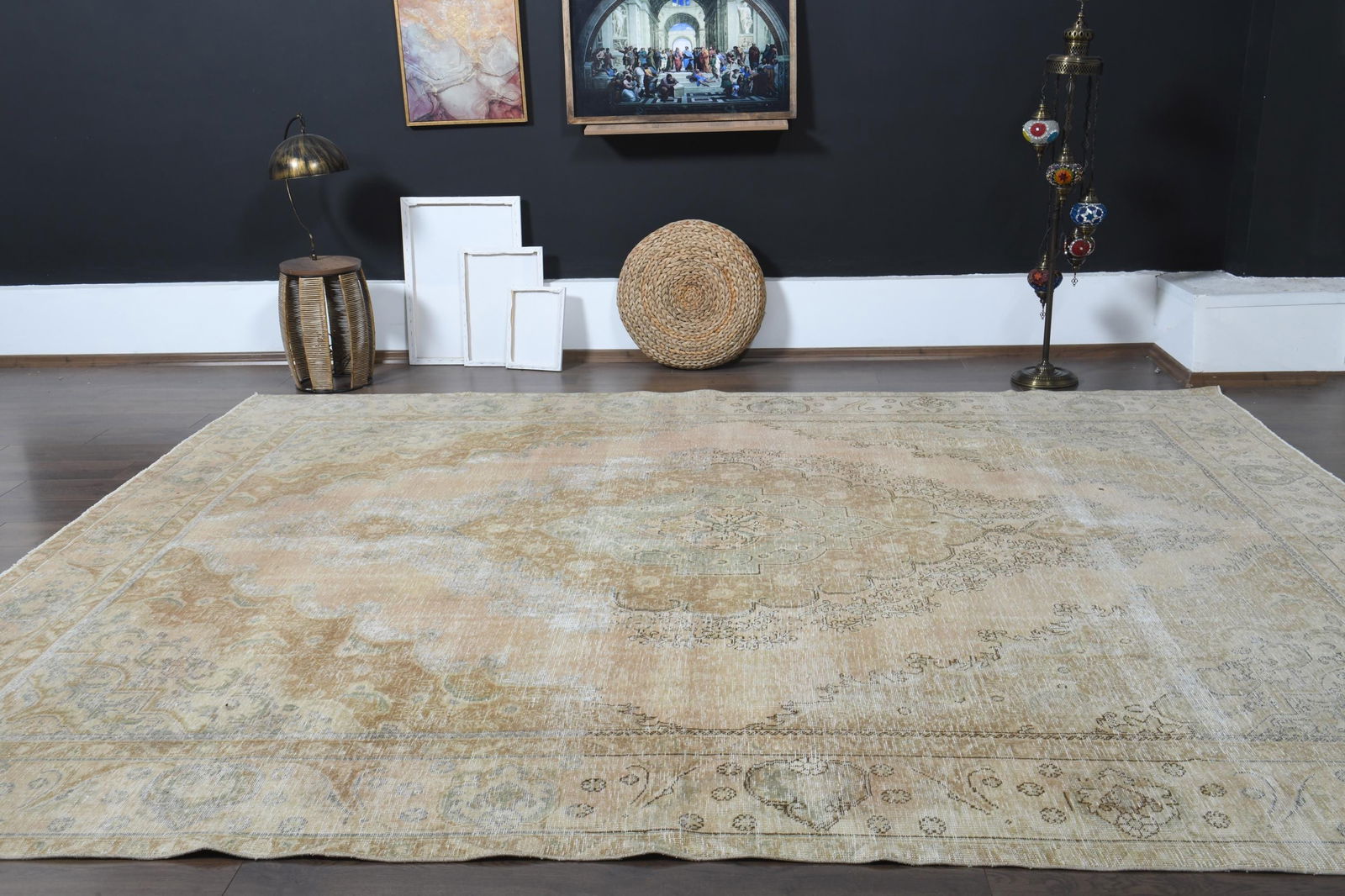 9.3x13 ft, TRIBAL OVERSIZED RUG, Vintage - 9