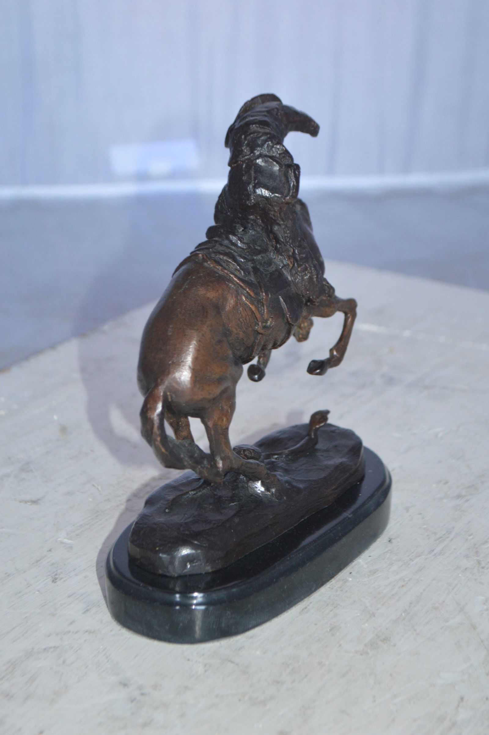 Rattlesnake by Remington Bronze Statue 12H - Size: 7"L x 3"W x 10"H. - 11